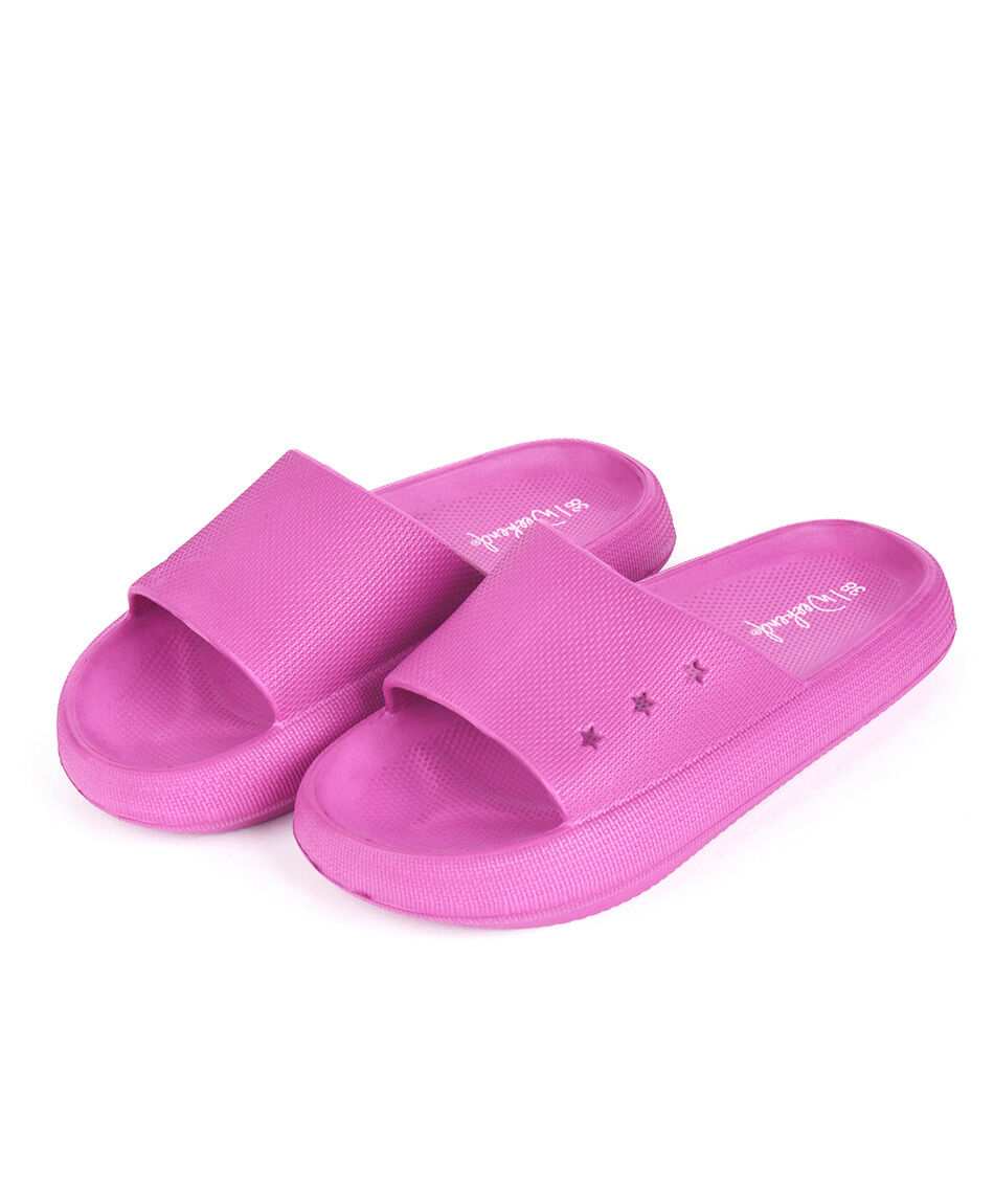 Sandalia mujer estrellas morada eva