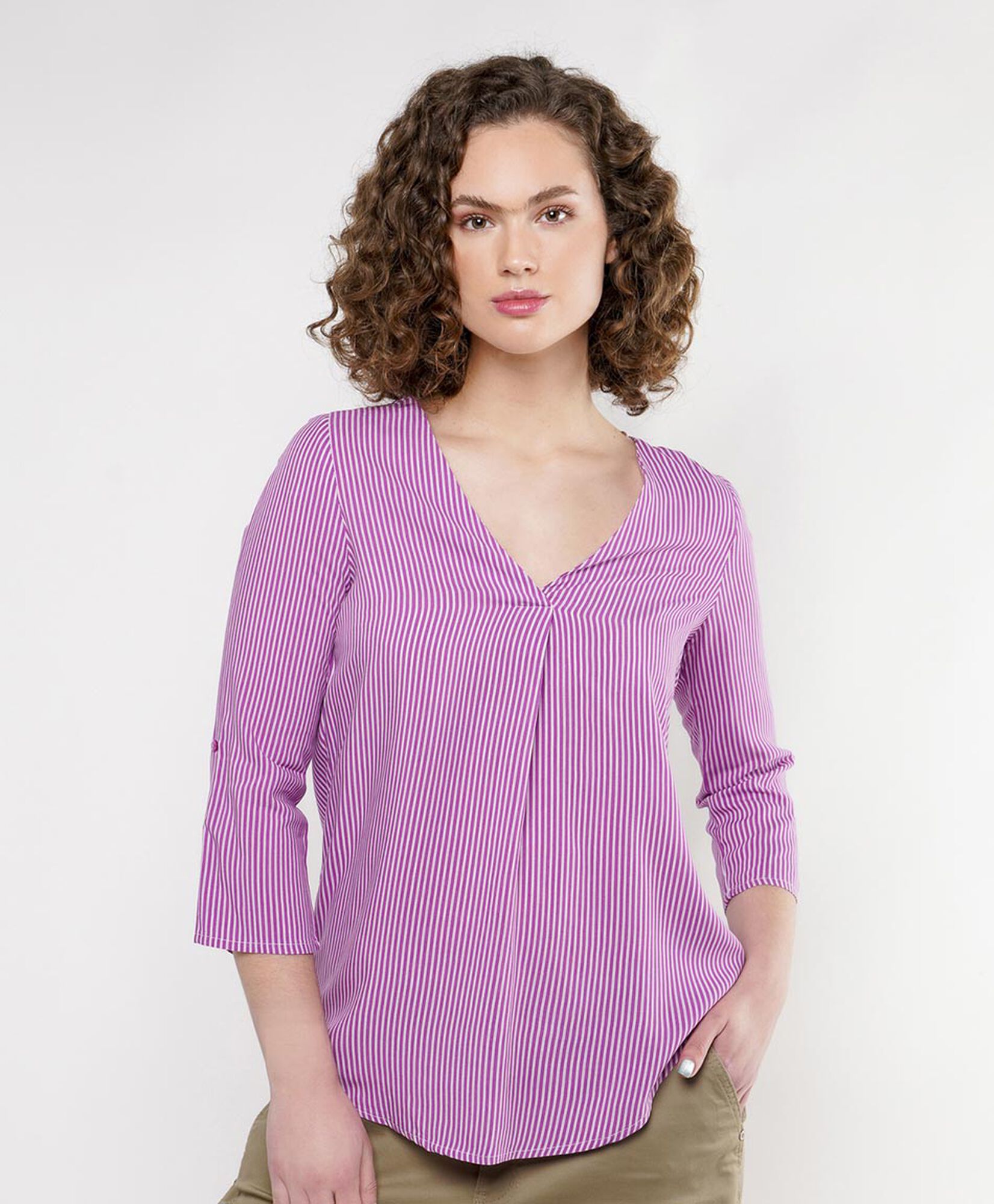 Blusa mujer líneas media manga Blusa mujer líneas media manga