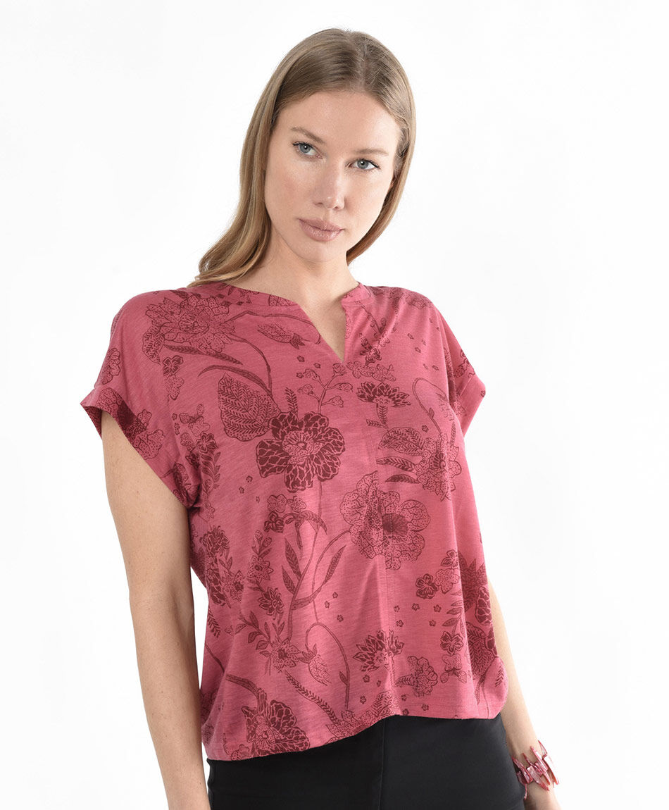 Polera mujer estampado flores