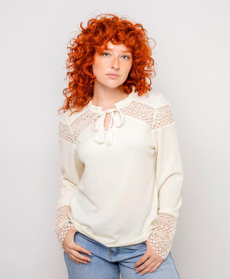 Blusa mujer encaje indigo