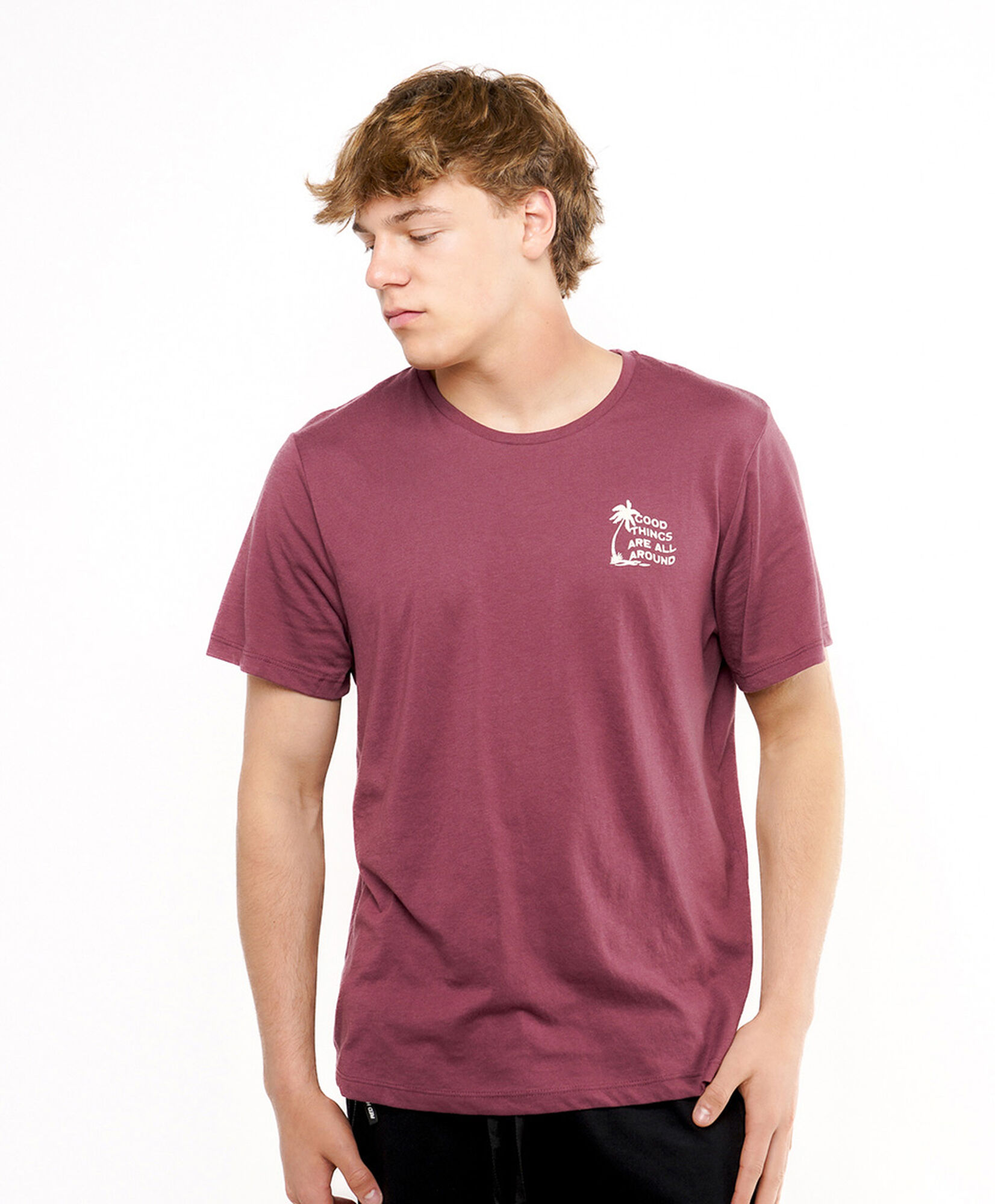 Polera hombre doble estampado isla Polera hombre doble estampado isla