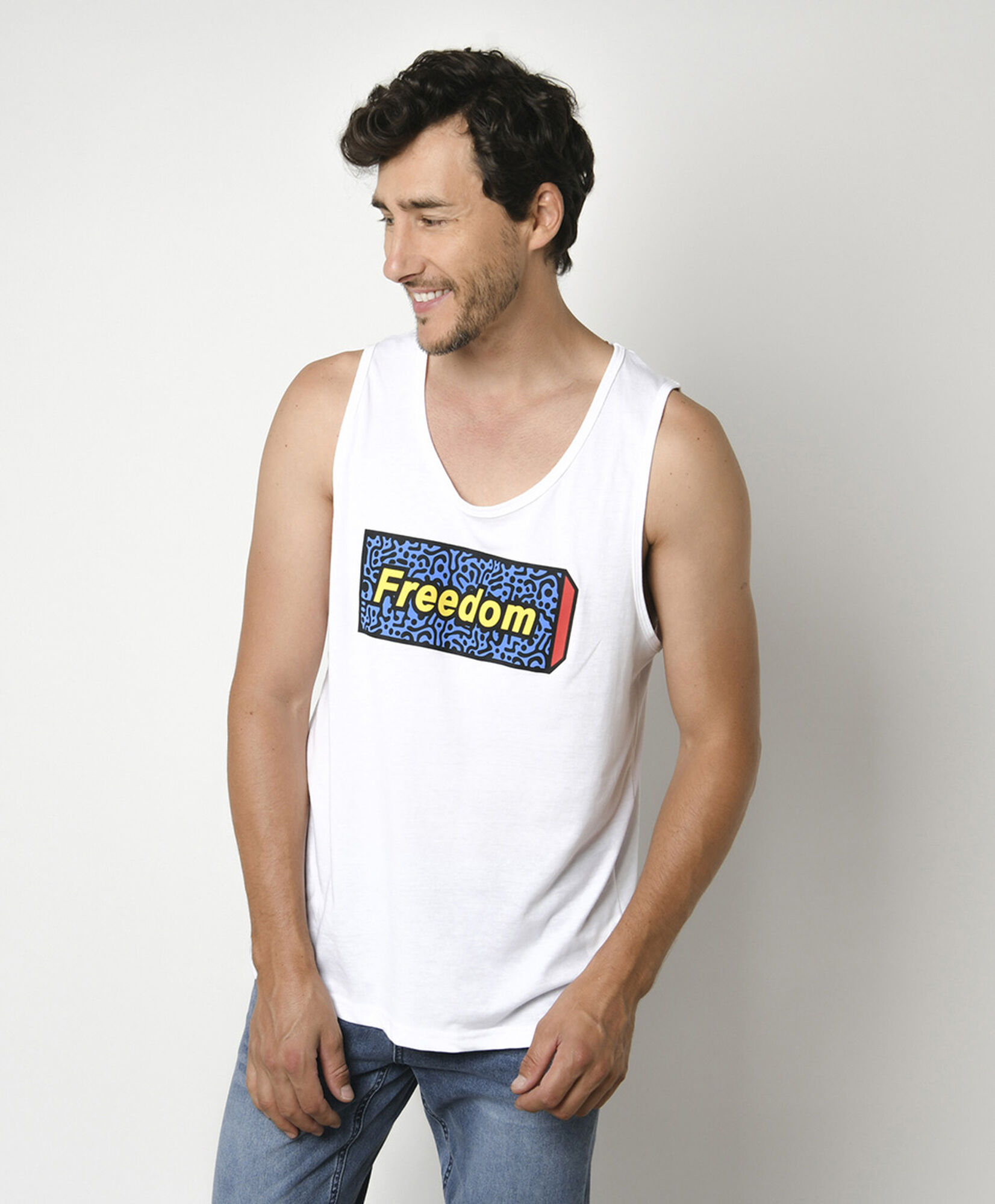 Polera hombre freedom sin mangas Polera hombre freedom sin mangas
