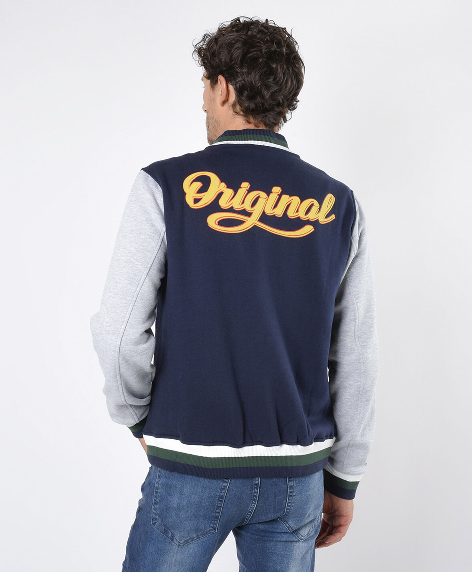 Chaqueta hombre bomber doble estampado Chaqueta hombre bomber doble estampado