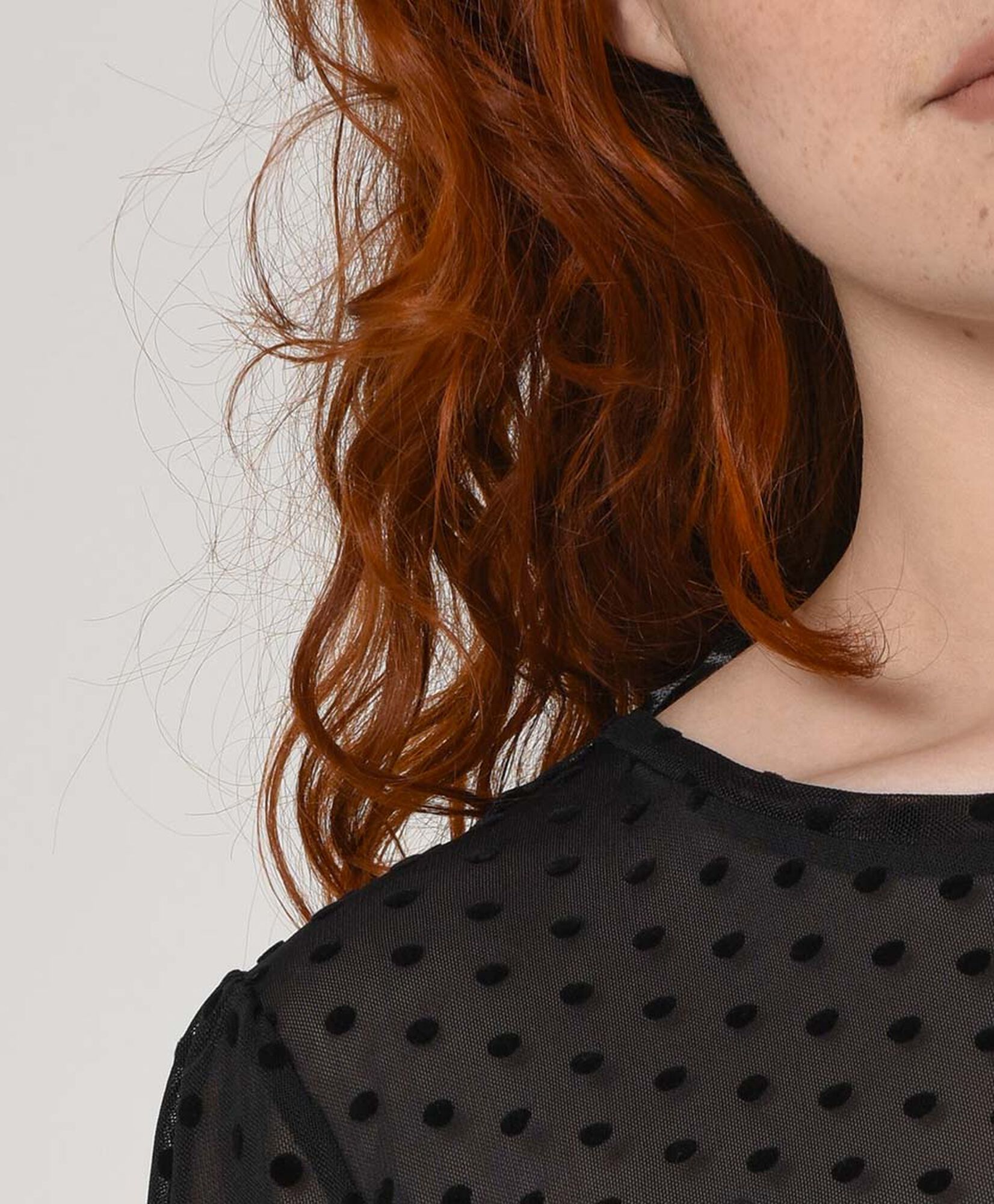 Polera mujer transparente puntos Polera mujer transparente puntos