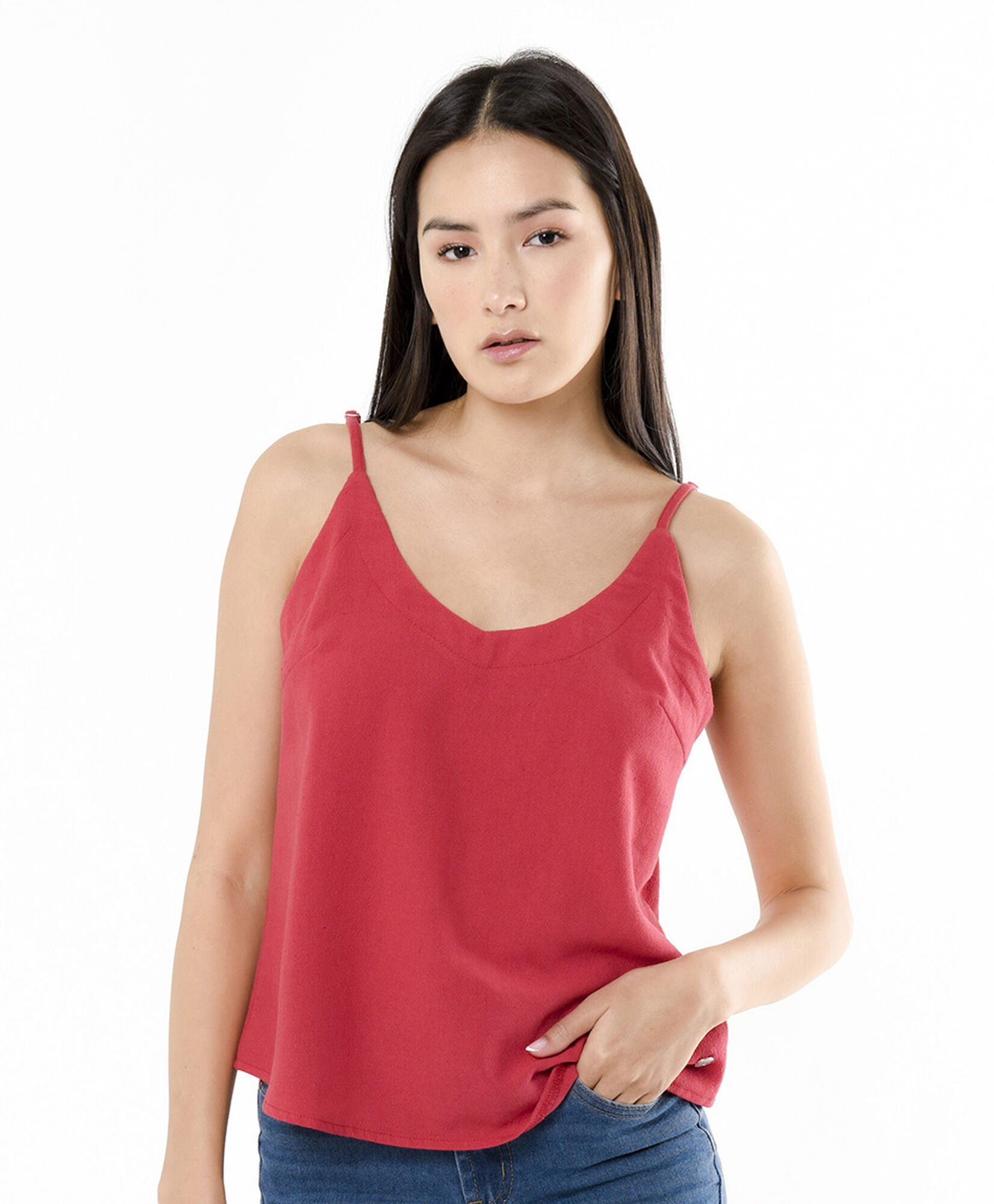 Polera mujer top lisa lino Polera mujer top lisa lino