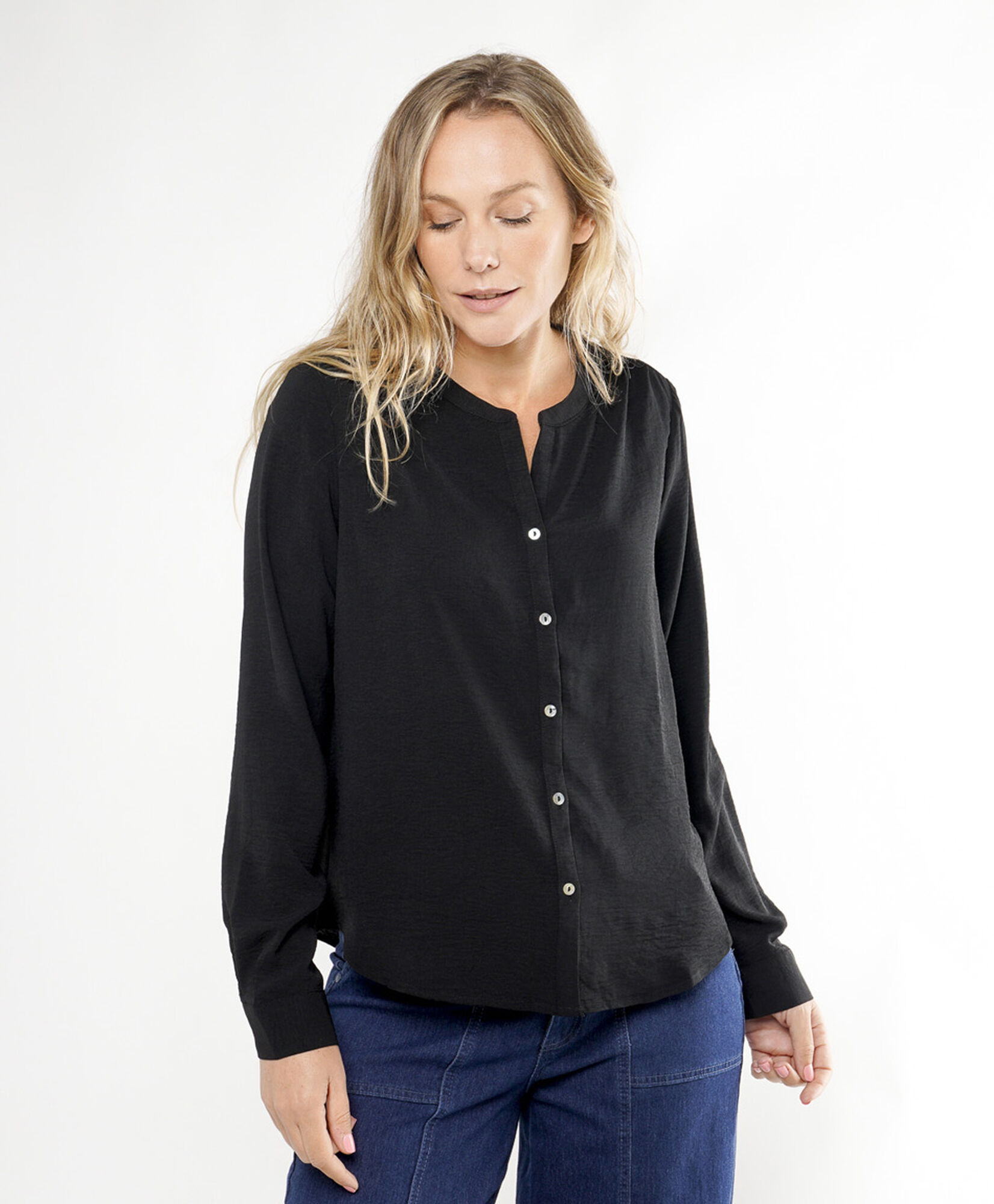 Blusa mujer cuello mao Blusa mujer cuello mao