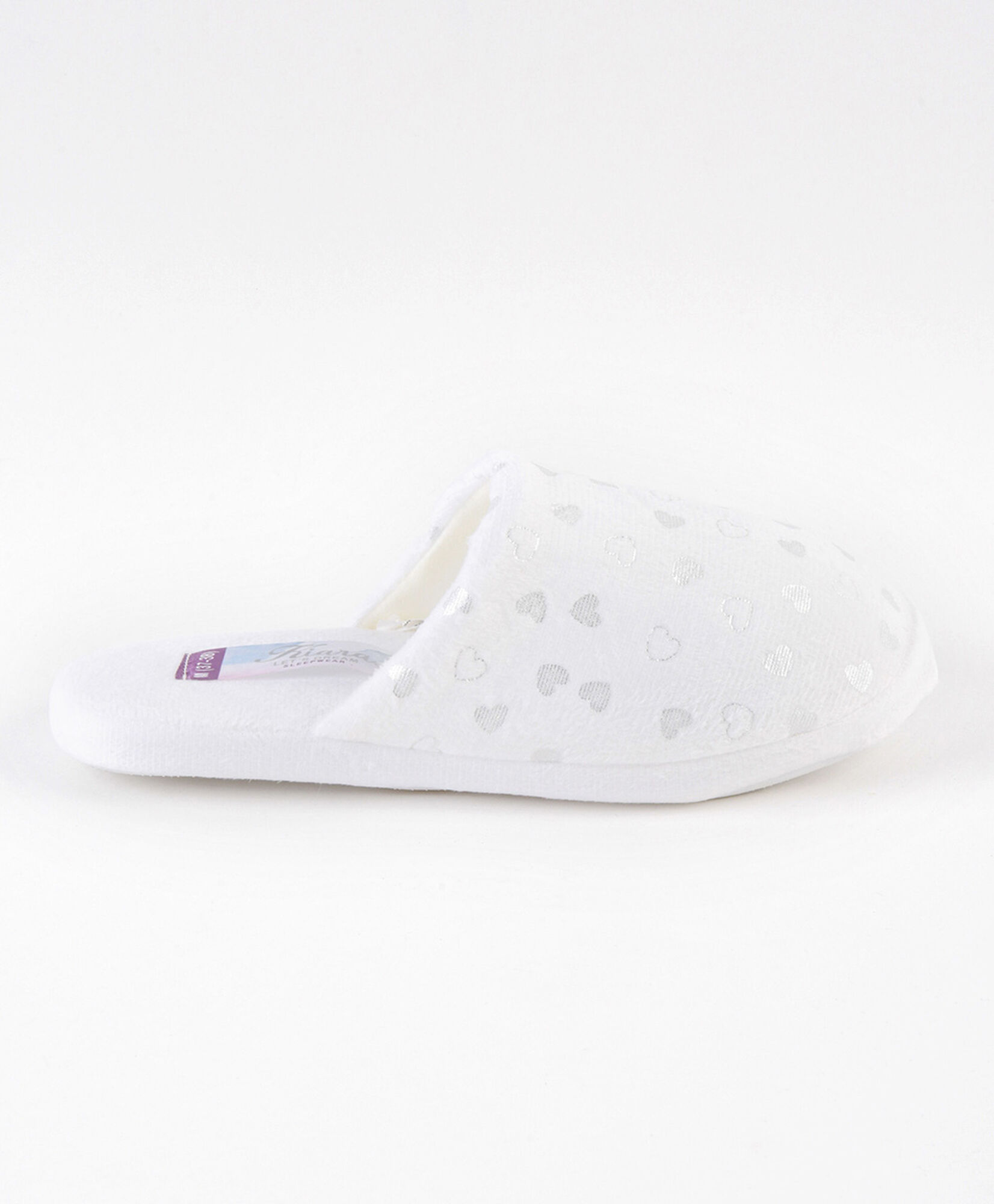 Pantufla mujer corazones plateados Pantufla mujer corazones plateados