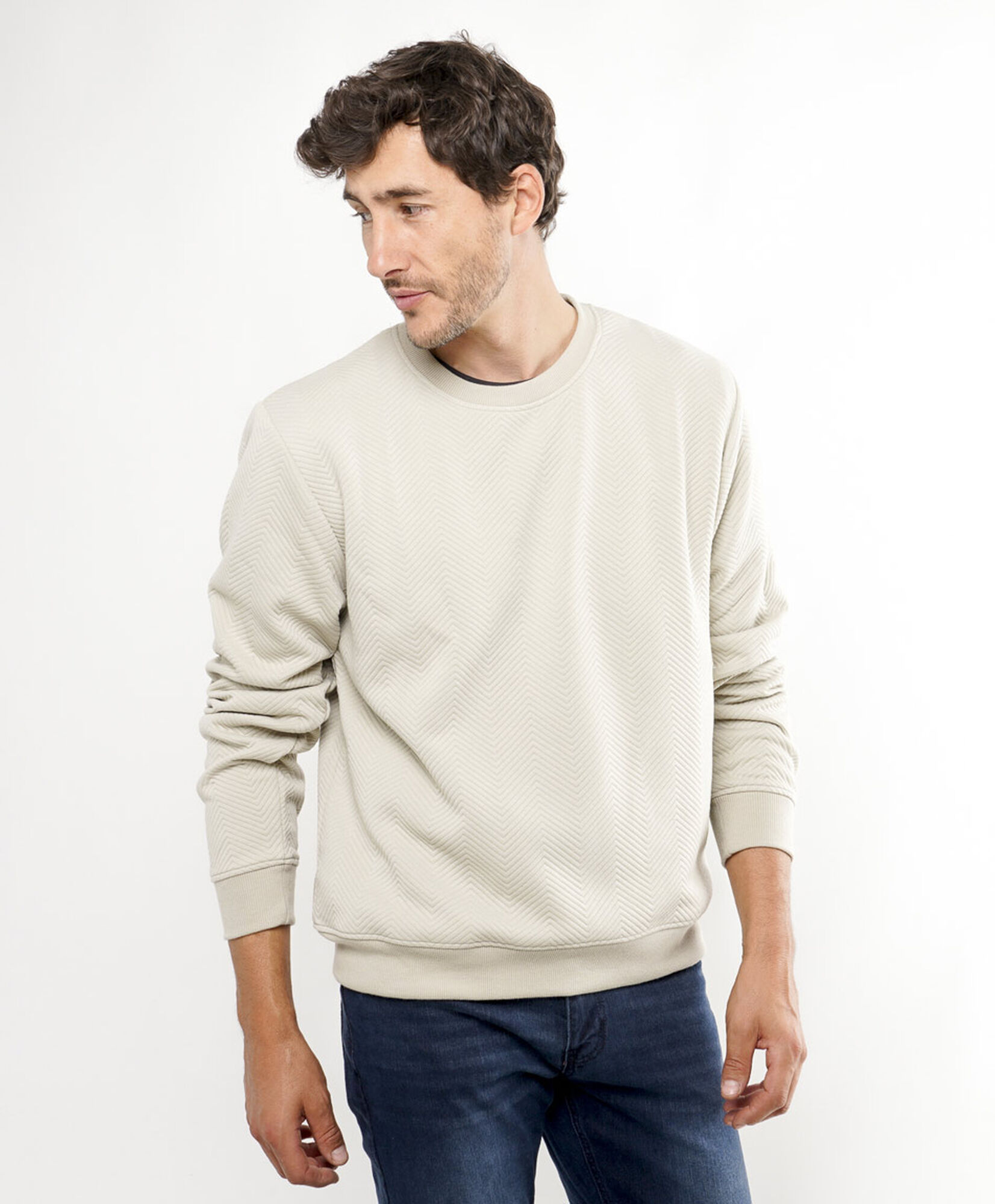 Pullover hombre jacquard ondas Pullover hombre jacquard ondas