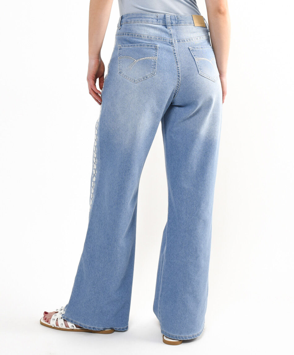 Jeans mujer esencia floreada&nbsp;wide
