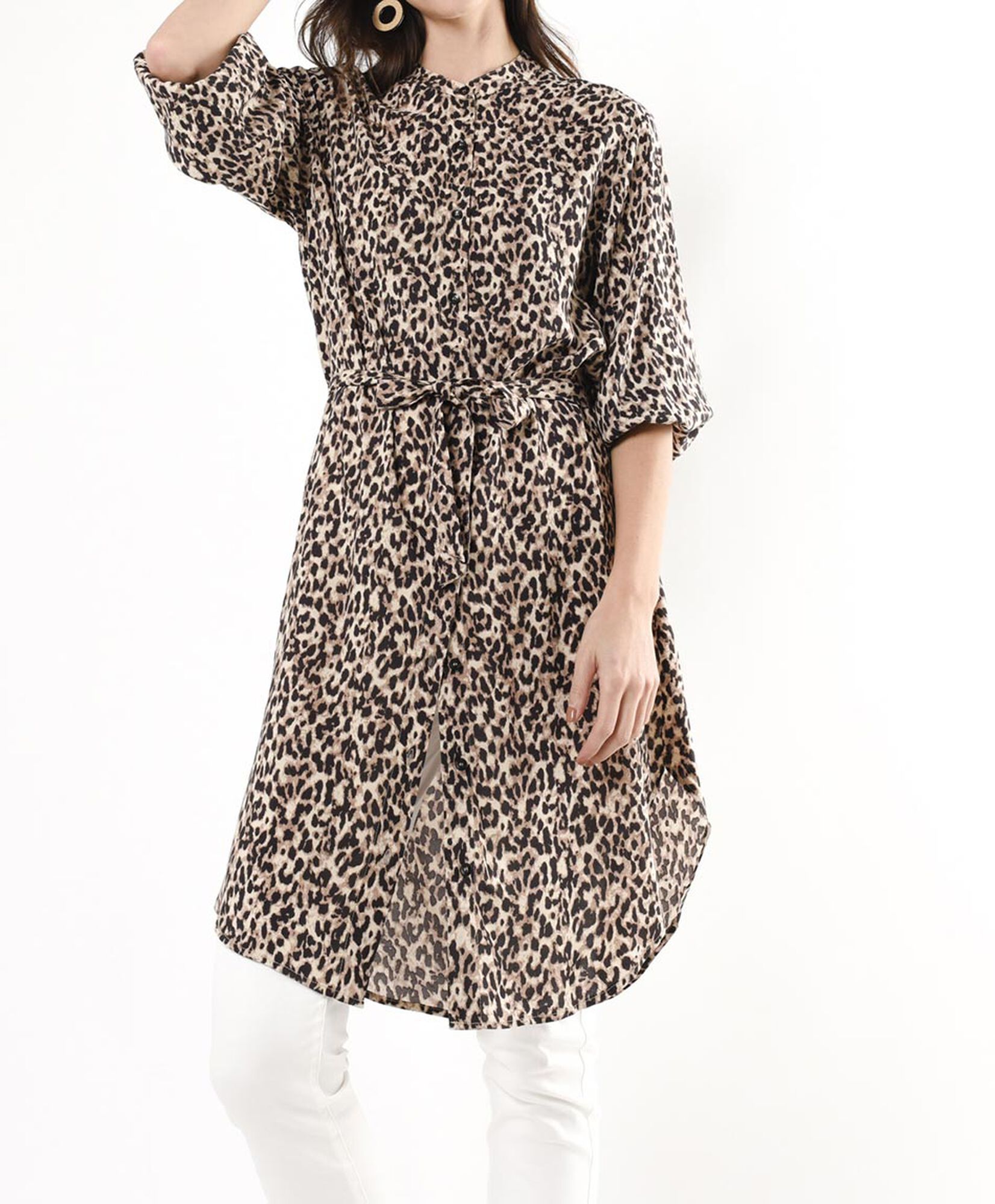 Blusón mujer animal print lazo Blusón mujer animal print lazo