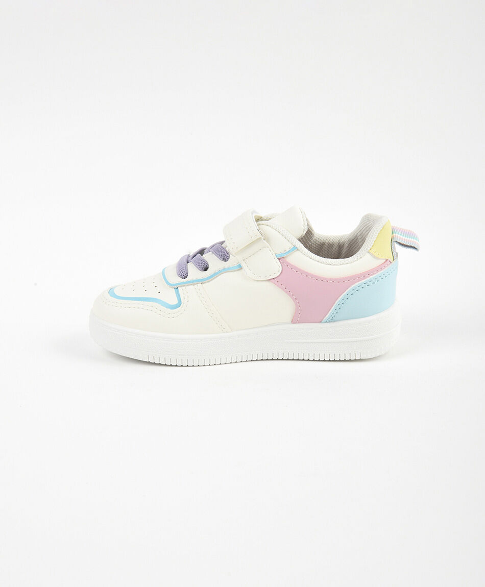 Zapatilla infantil colores pasteles velcro