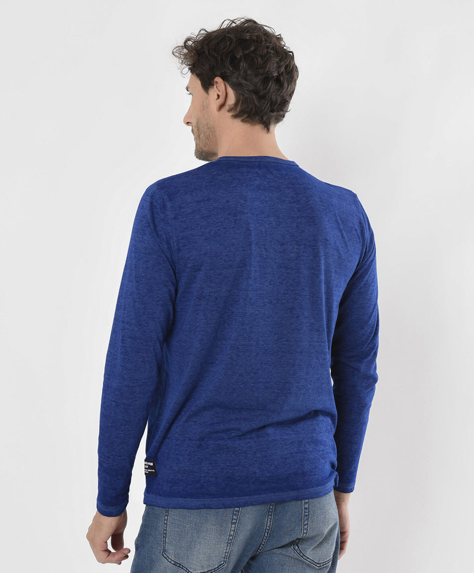 Polera hombre jaspeada botones Polera hombre jaspeada botones