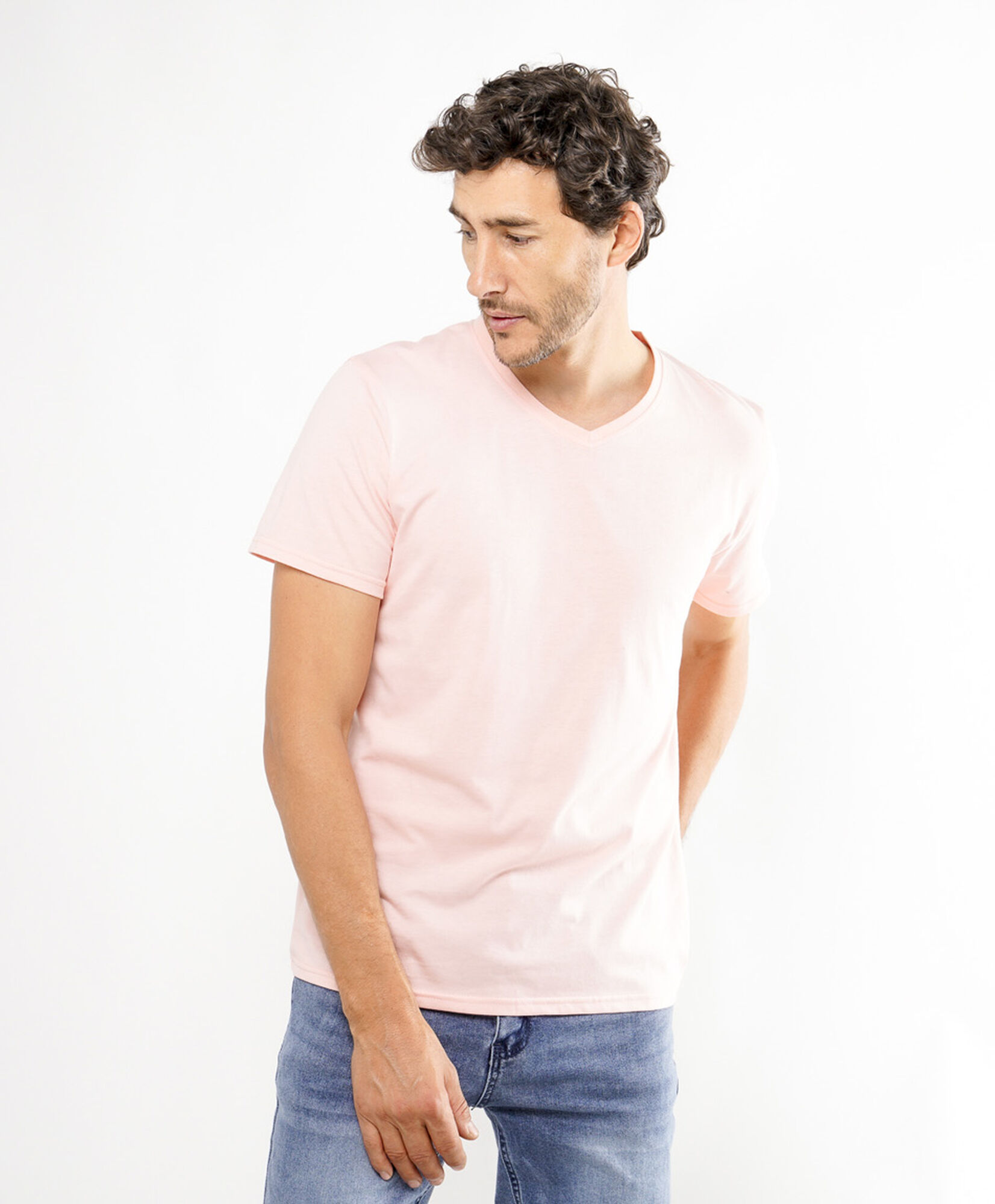 Polera hombre cuello v colores Polera hombre cuello v colores