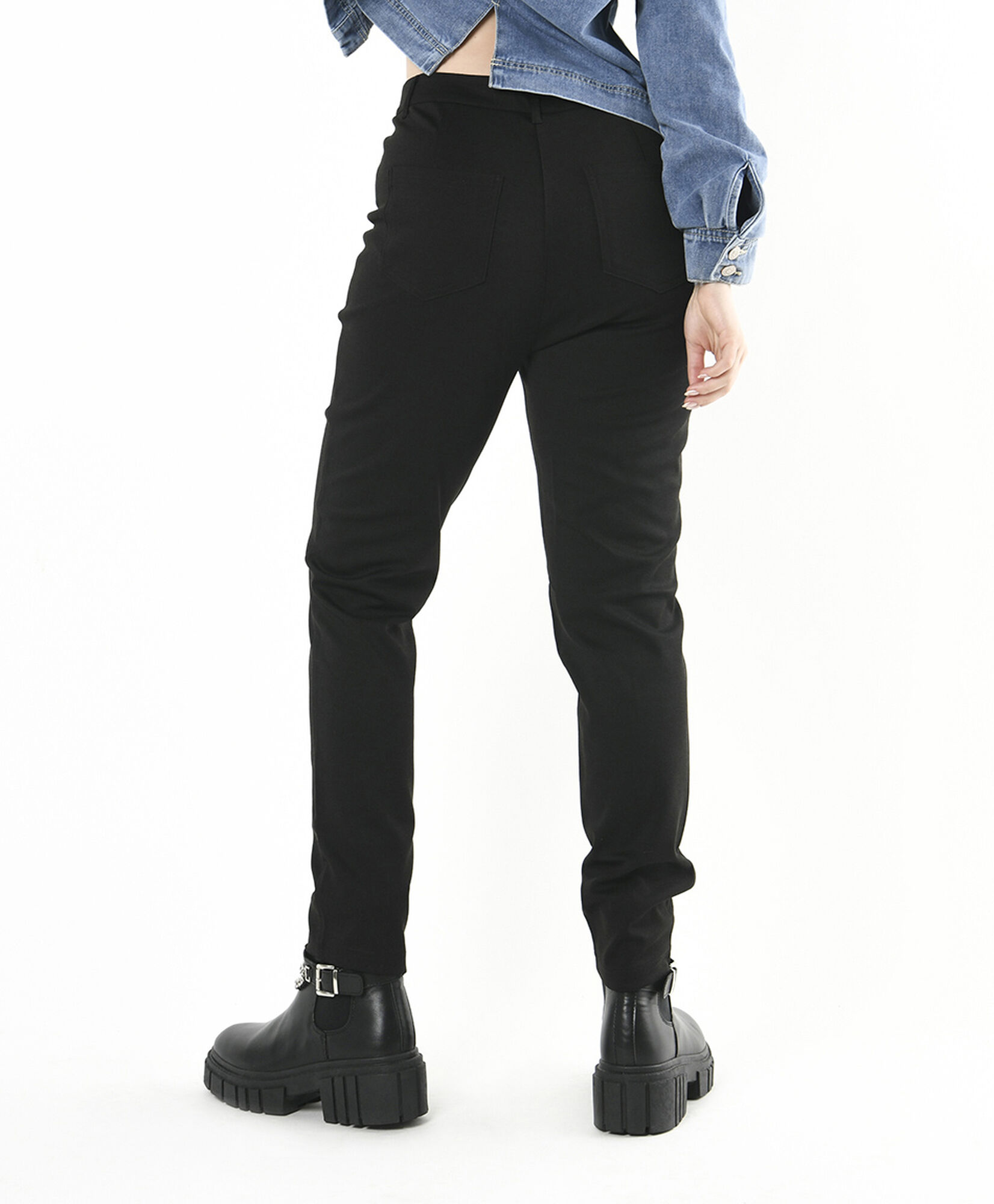 Pantalón mujer jersey skinny fit negro Pantalón mujer jersey skinny fit negro