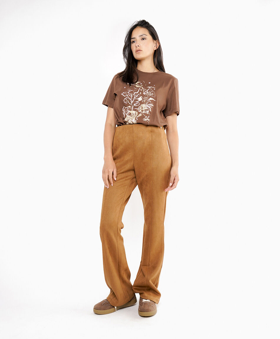 Pantal&oacute;n mujer suede liso