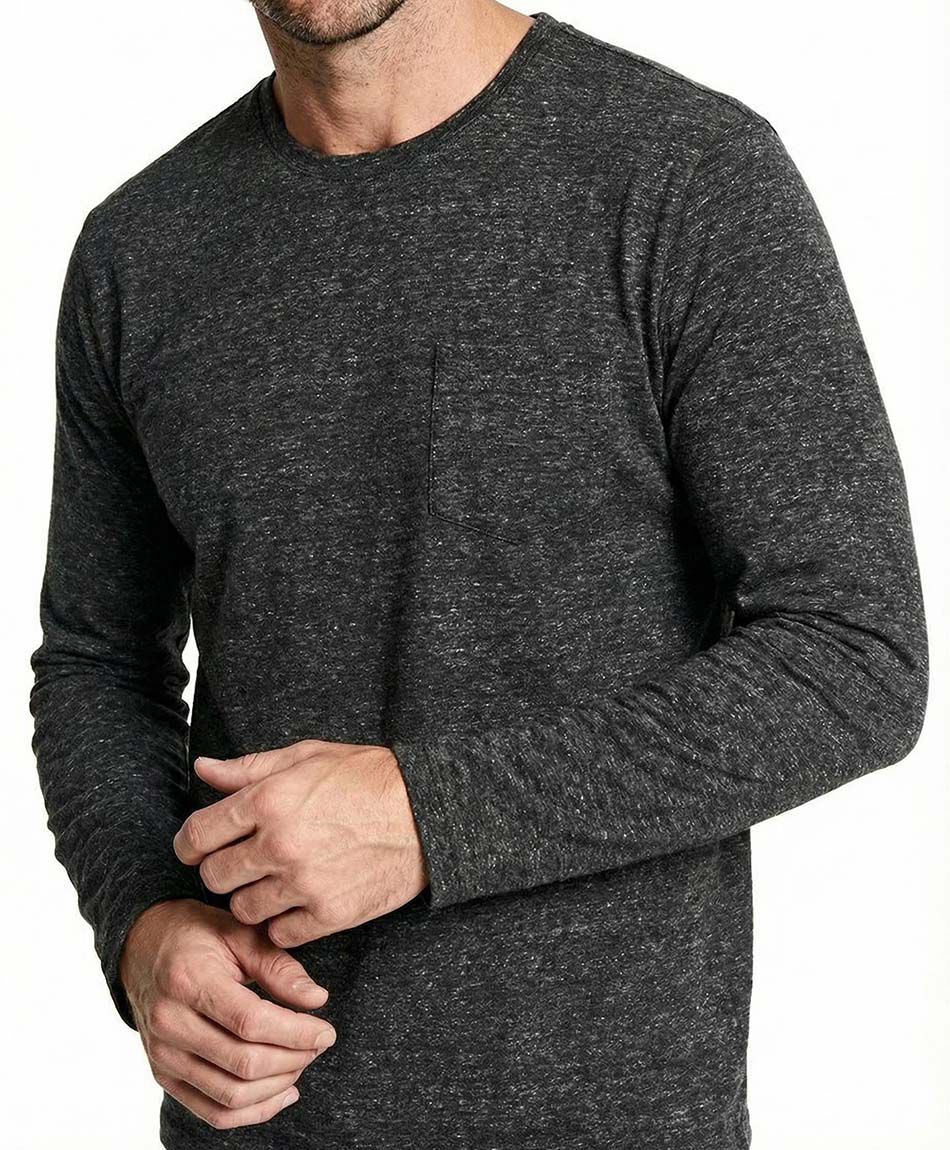 Polera hombre dise&ntilde; gris jaspeado