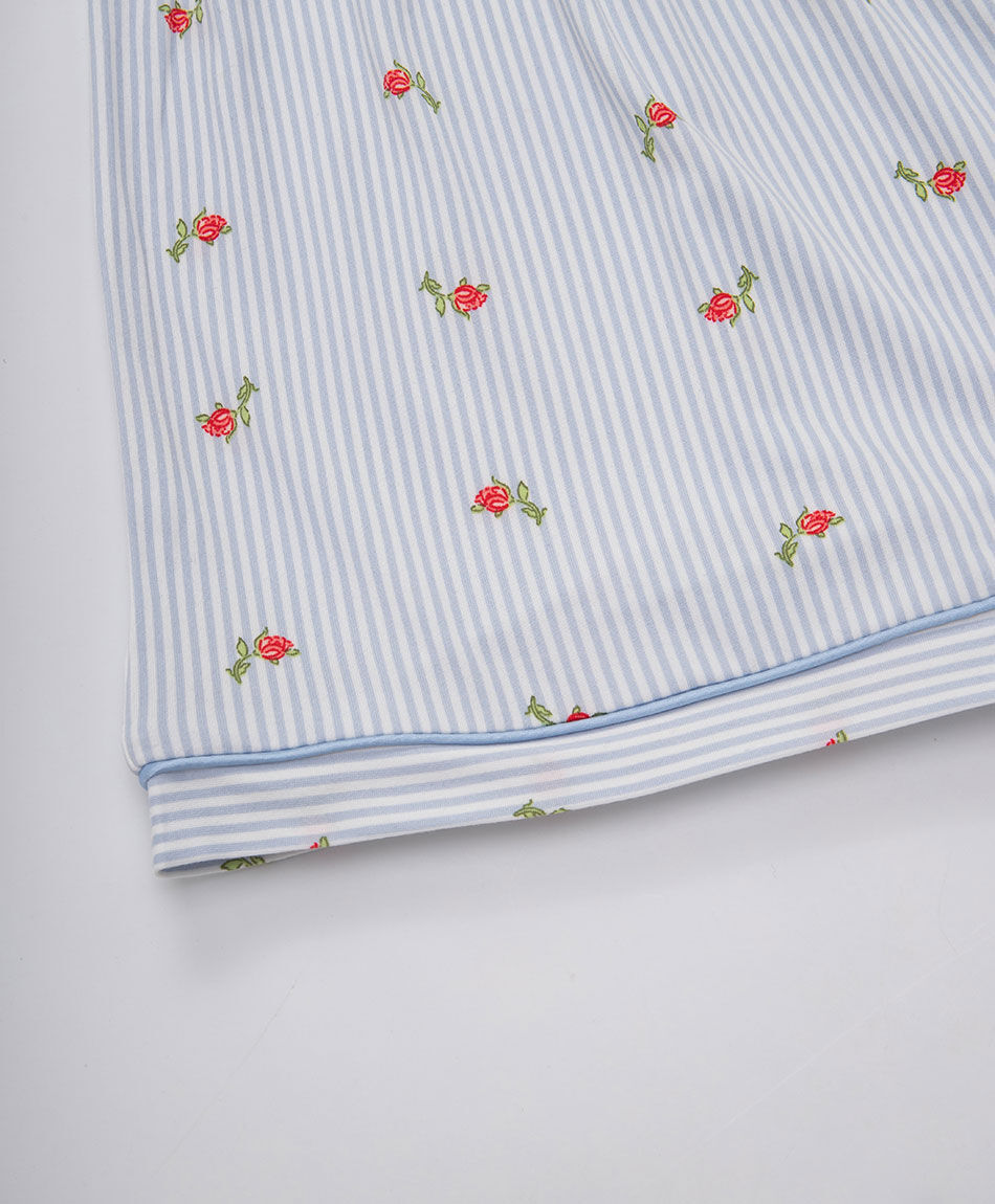 Pijama mujer camisero l&iacute;neas florcitas