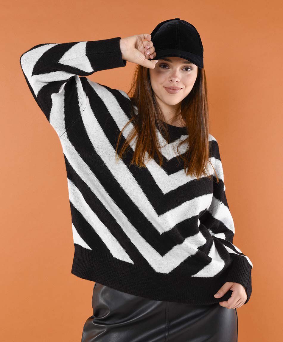 Sweater mujer líneas triangular