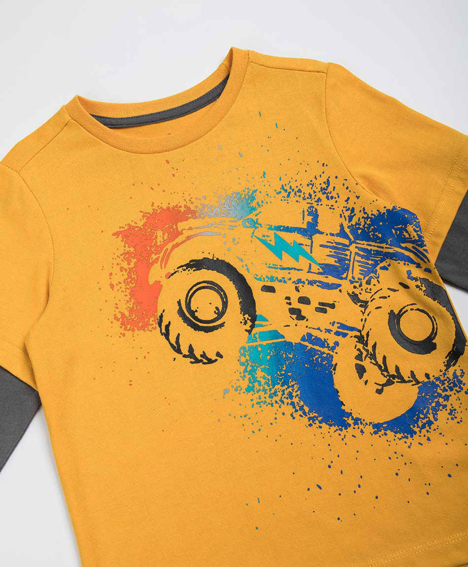 Polera beb&eacute; estampado auto
