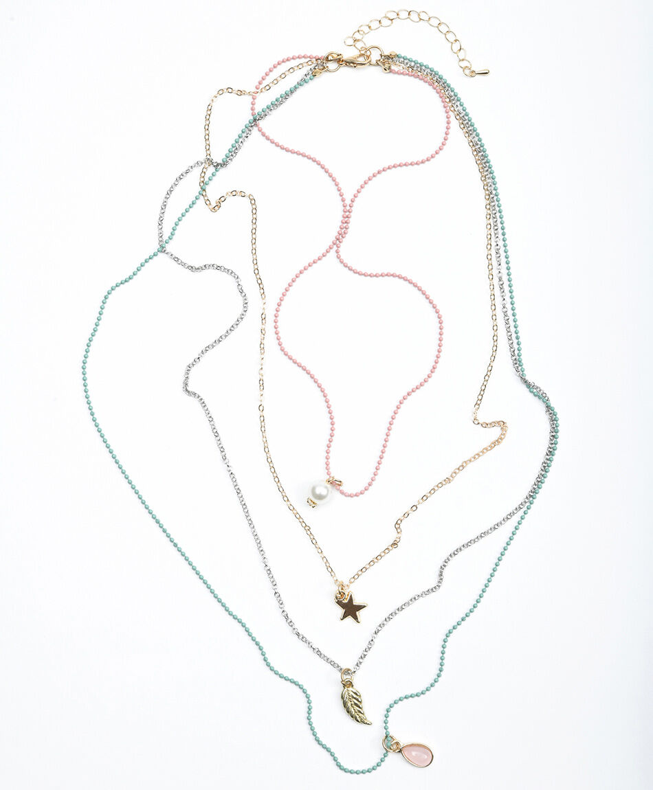 Collar mujer multi cadena 1 pieza