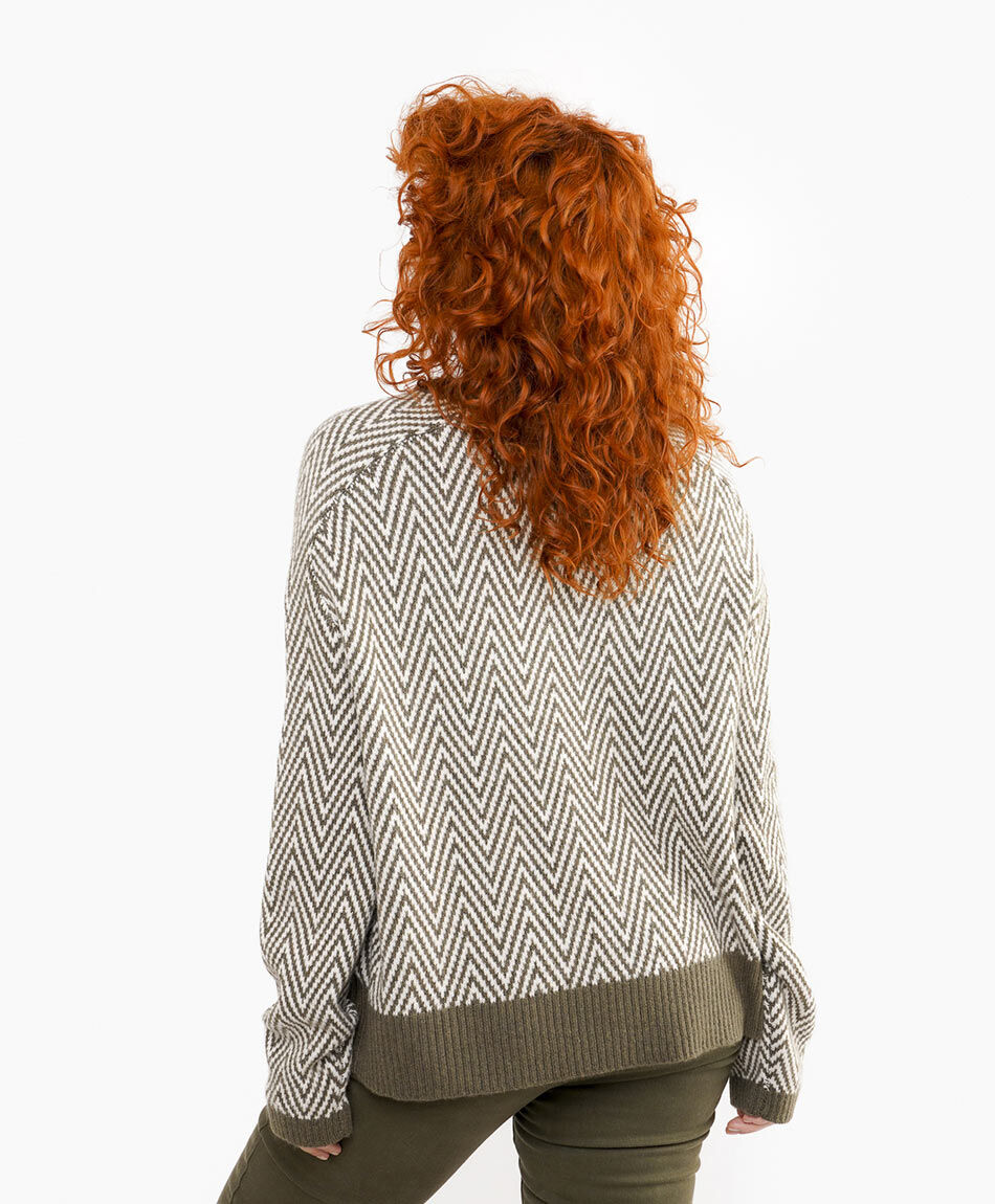 Sweater mujer manga ancha espiga green