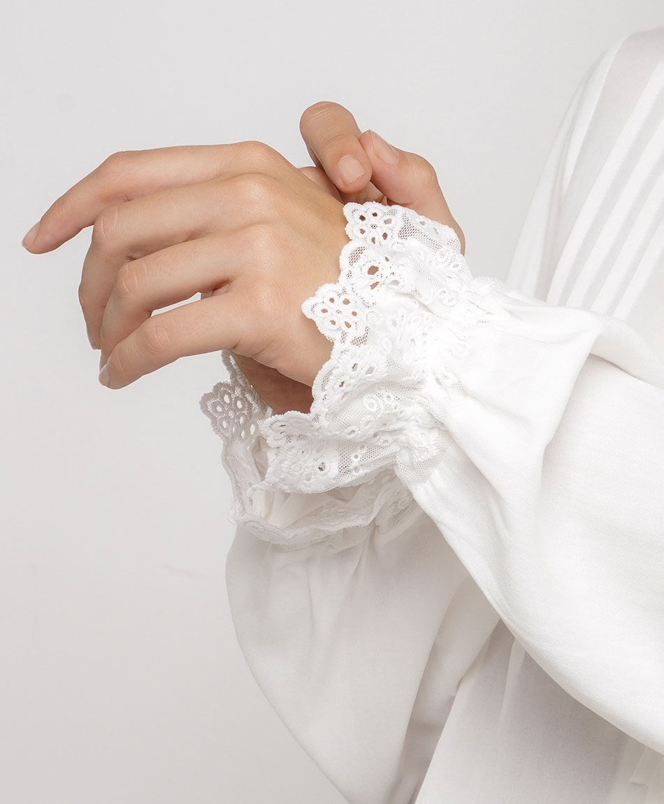 Blusa mujer soft encaje white