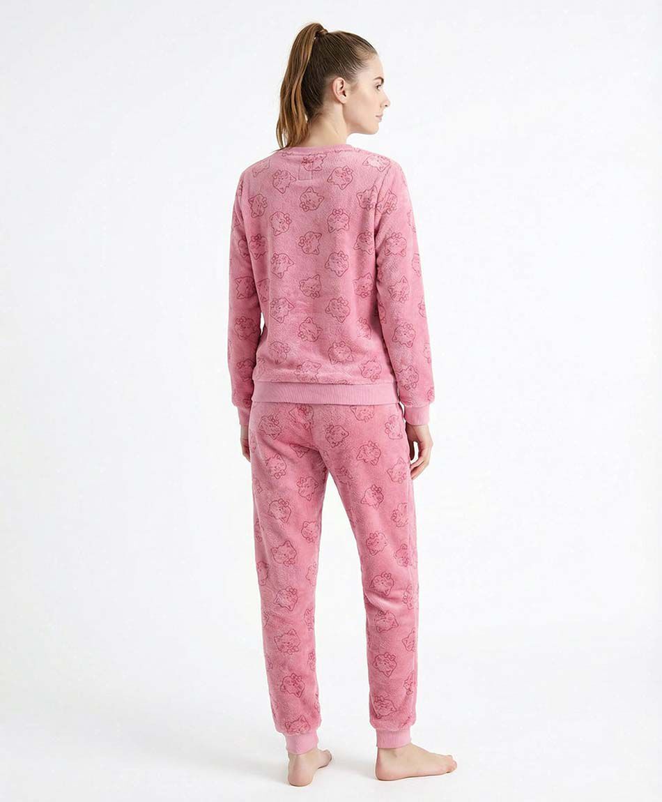 Pijama mujer coral cat face