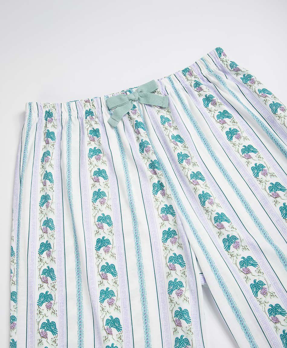 Pijama mujer capri botones floreados