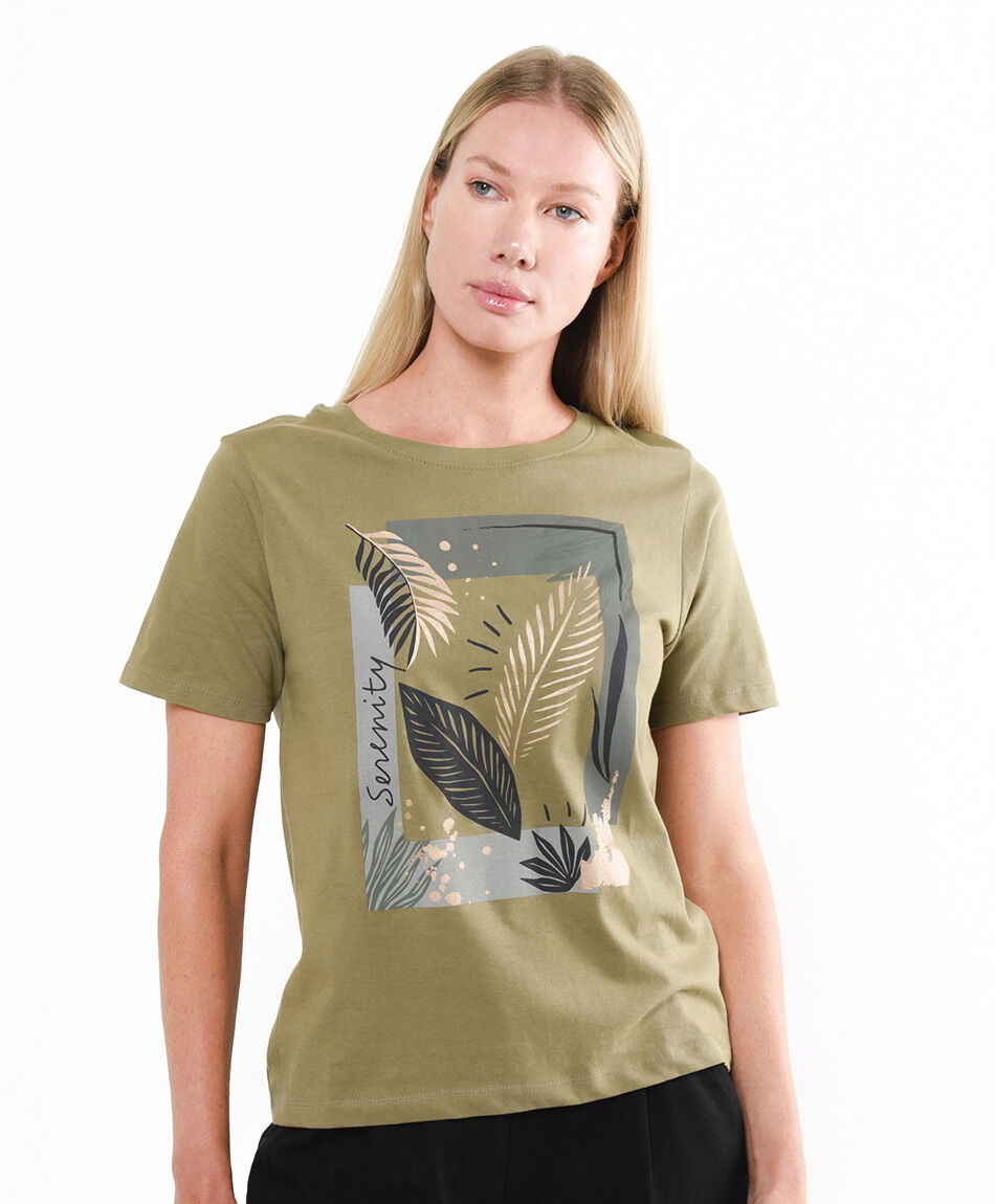 Polera mujer hojas serenity