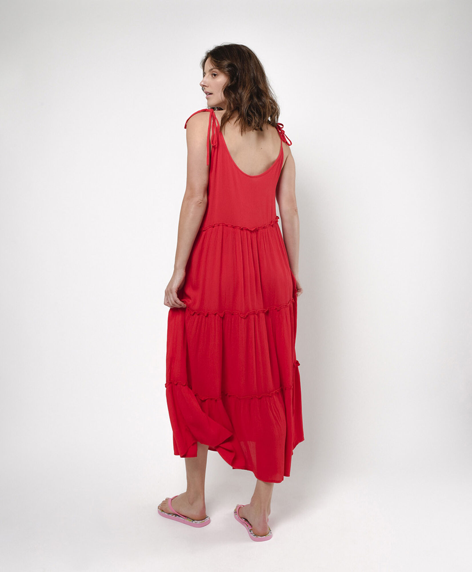 Vestido mujer pisos rojo Vestido mujer pisos rojo