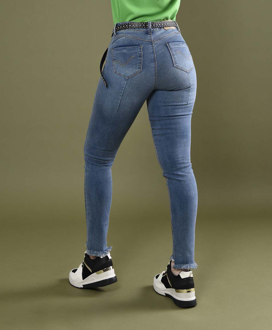 Jeans mujer desflecado skinny fit