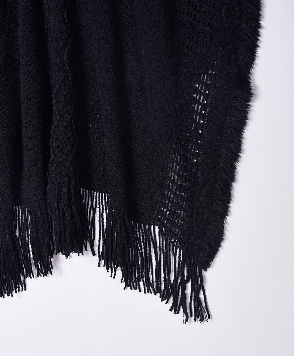 Poncho mujer b&aacute;sico negro