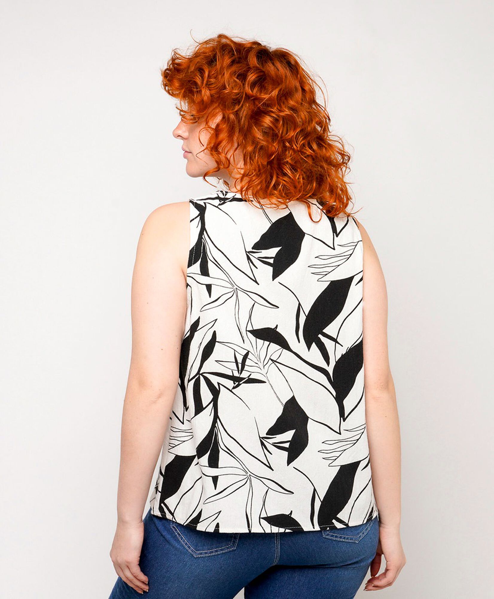 Blusa mujer hojas lino Blusa mujer hojas lino