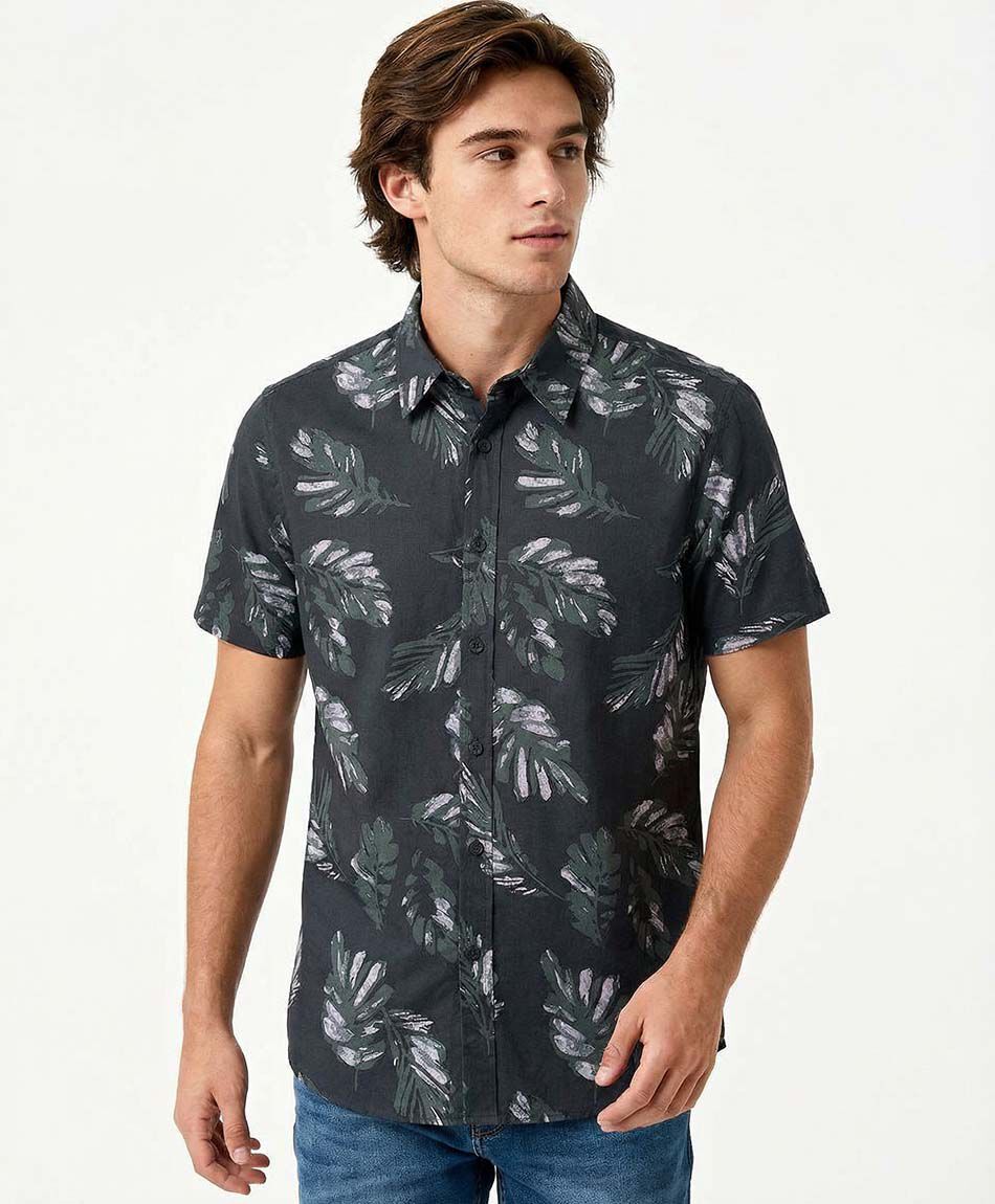 Camisa hombre hojas