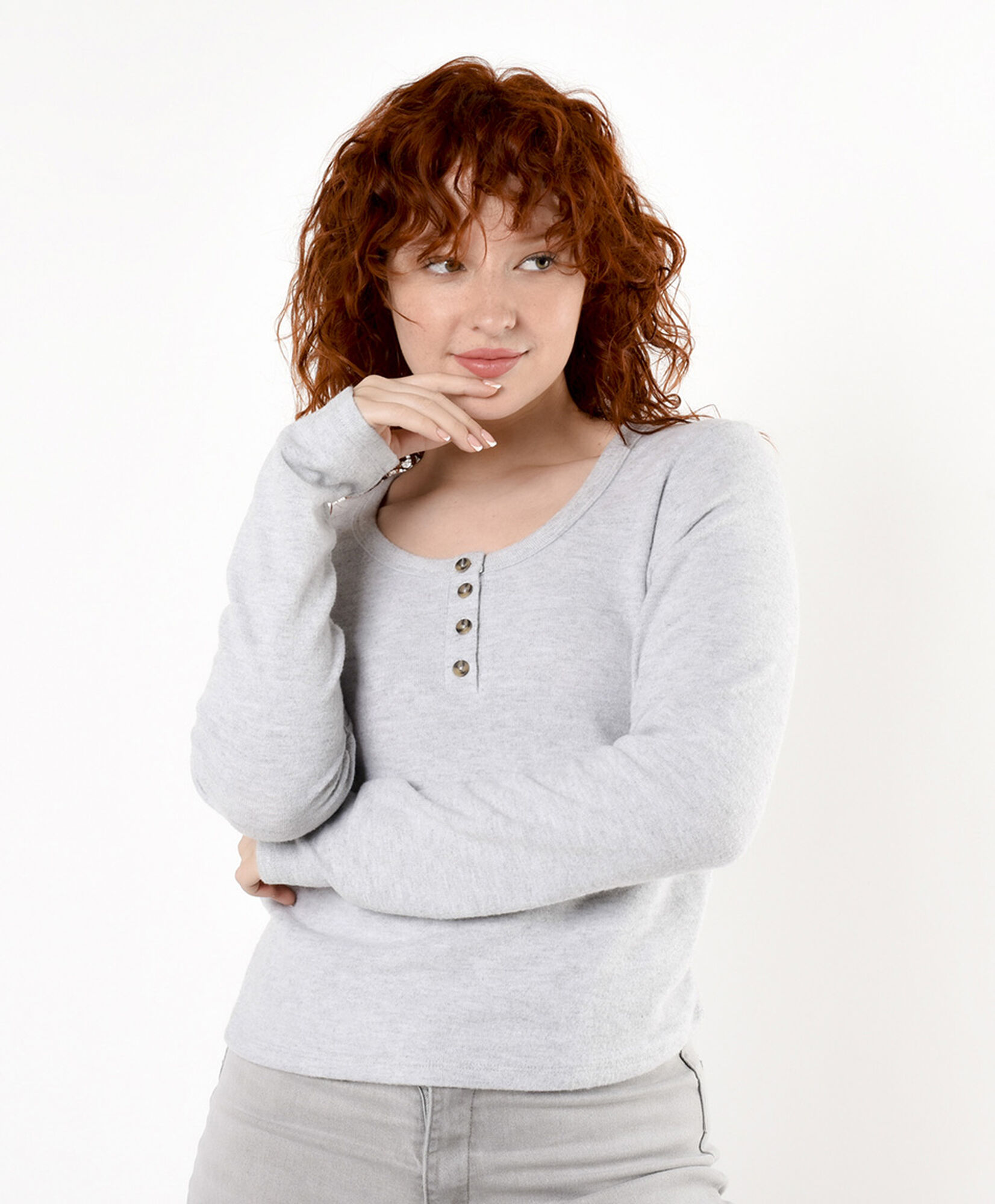 Tejido mujer botones cuello Tejido mujer botones cuello