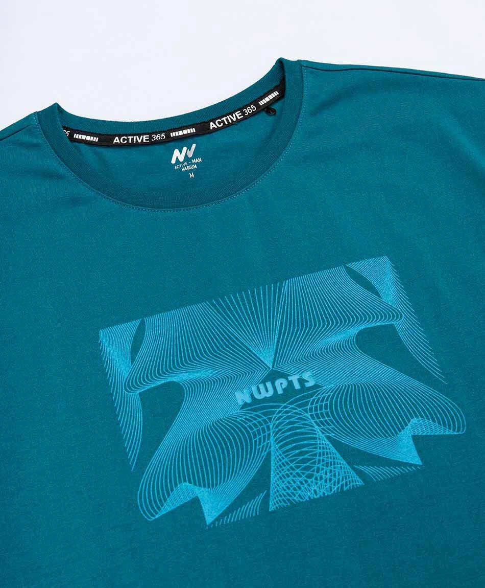 Polera deportiva hombre cuadro ondas