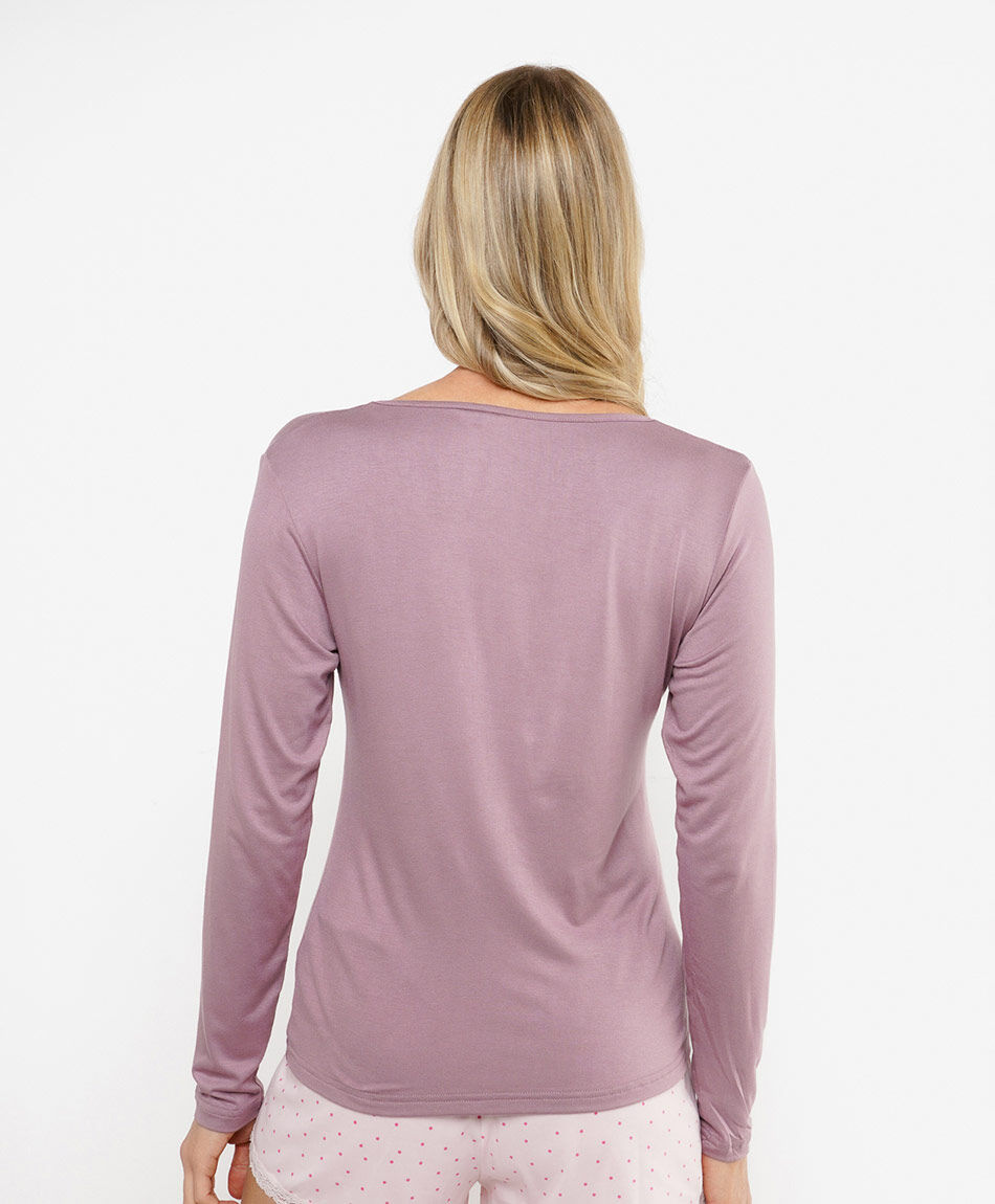 Camiseta mujer viscosa cuello en v