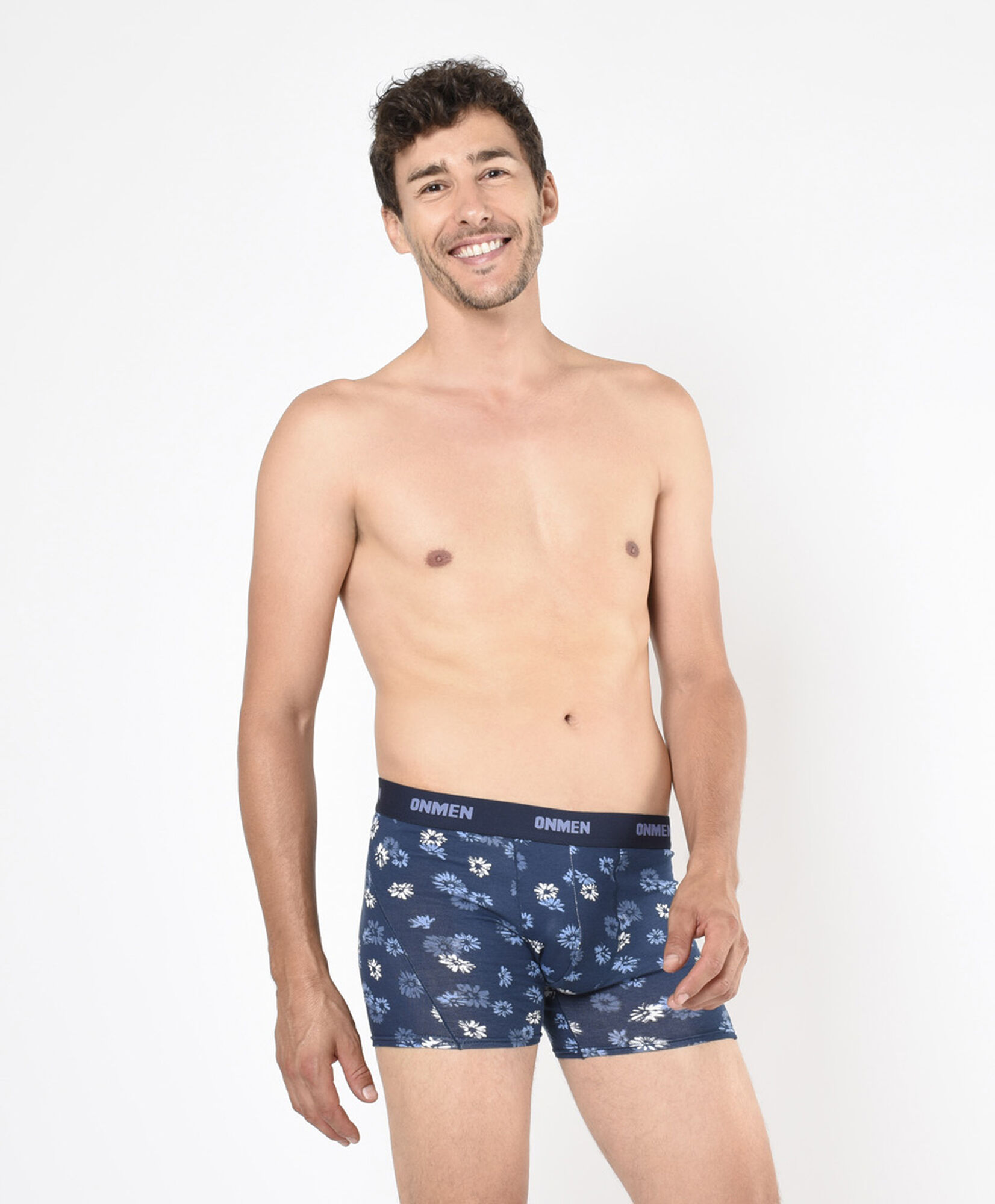 Pack 2 boxer hombre floreado y liso Pack 2 boxer hombre floreado y liso