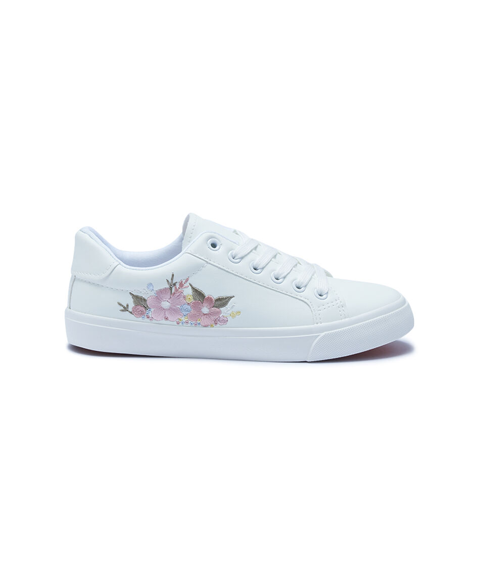 Zapatillas mujer flores pink
