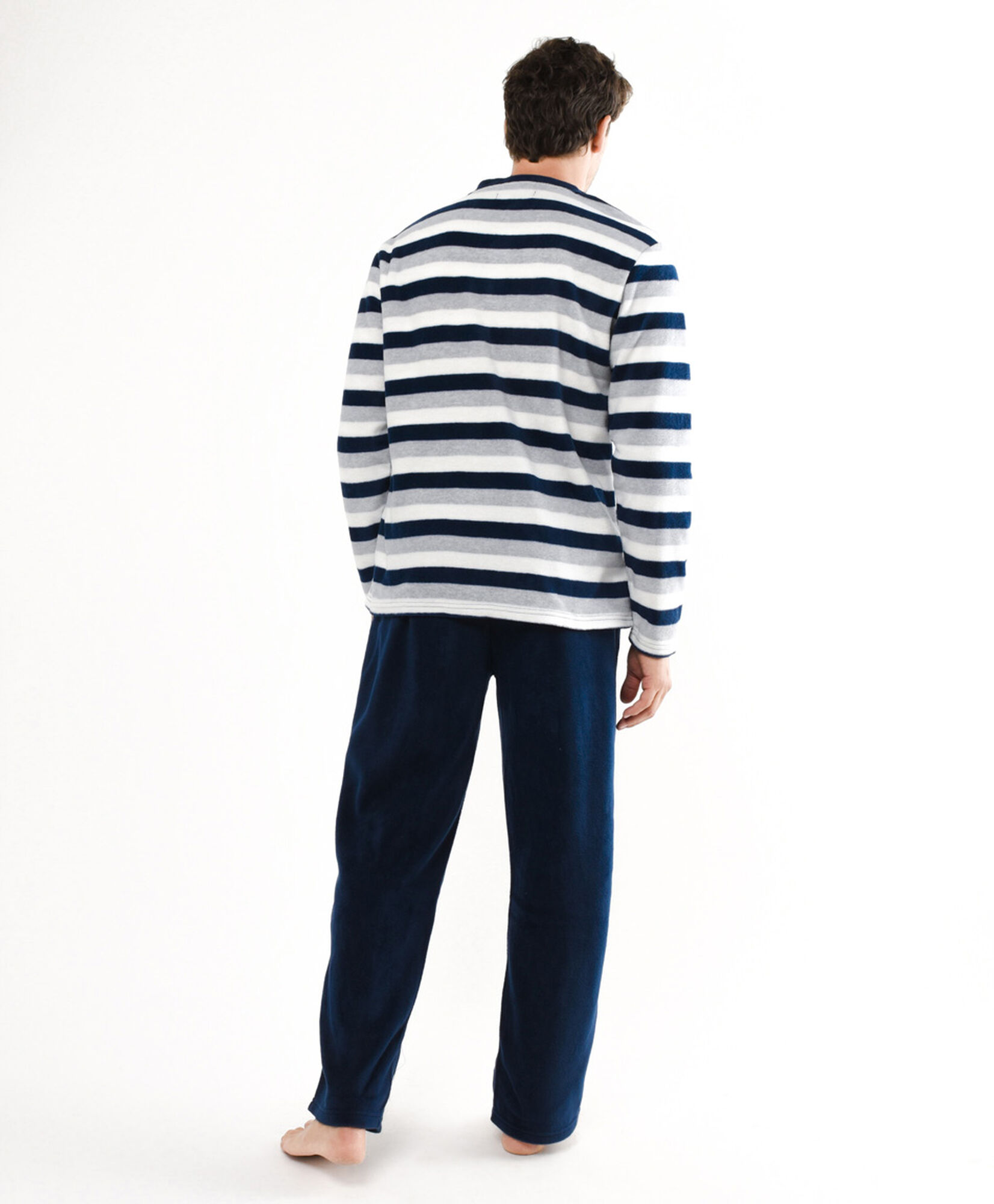 Pijama hombre polar líneas botones Pijama hombre polar líneas botones