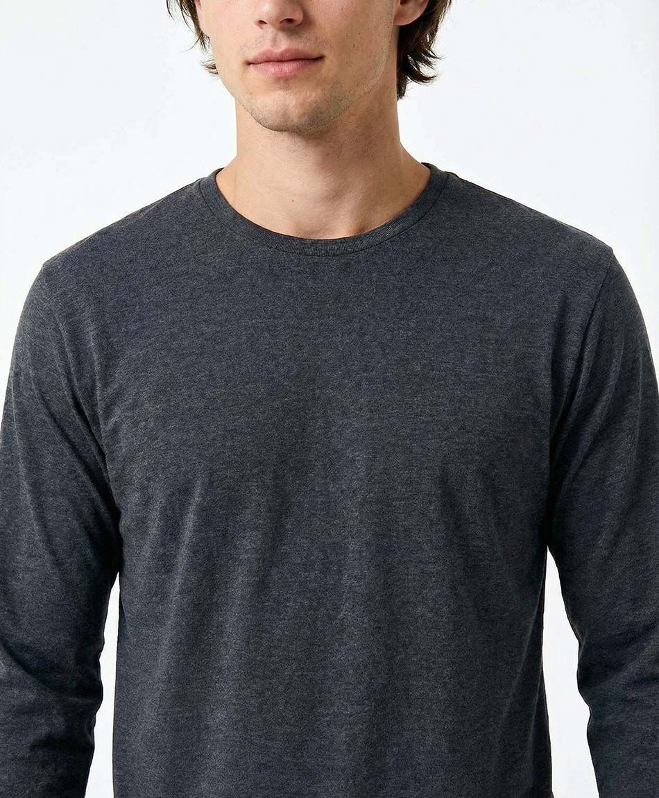 Polera hombre lisa manga larga