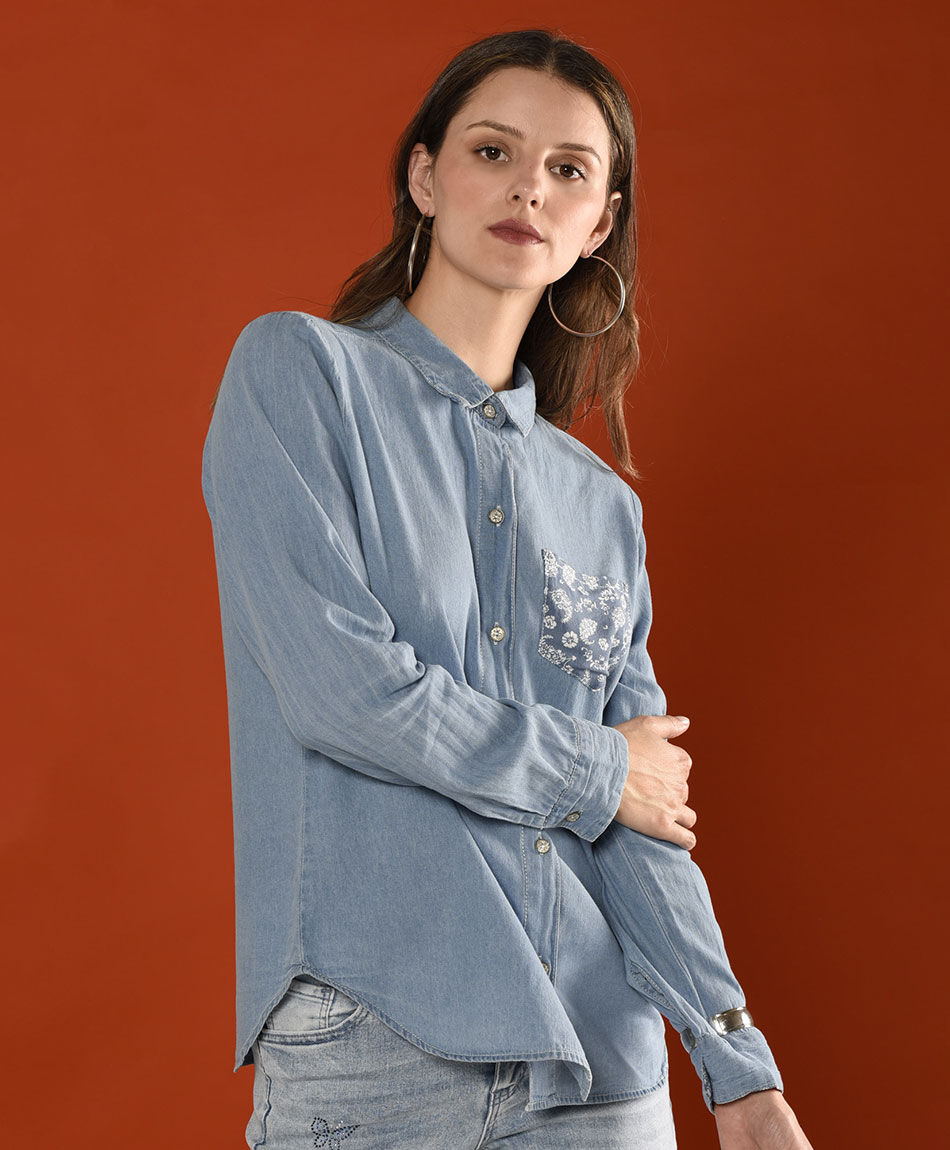 Blusa denim patsh