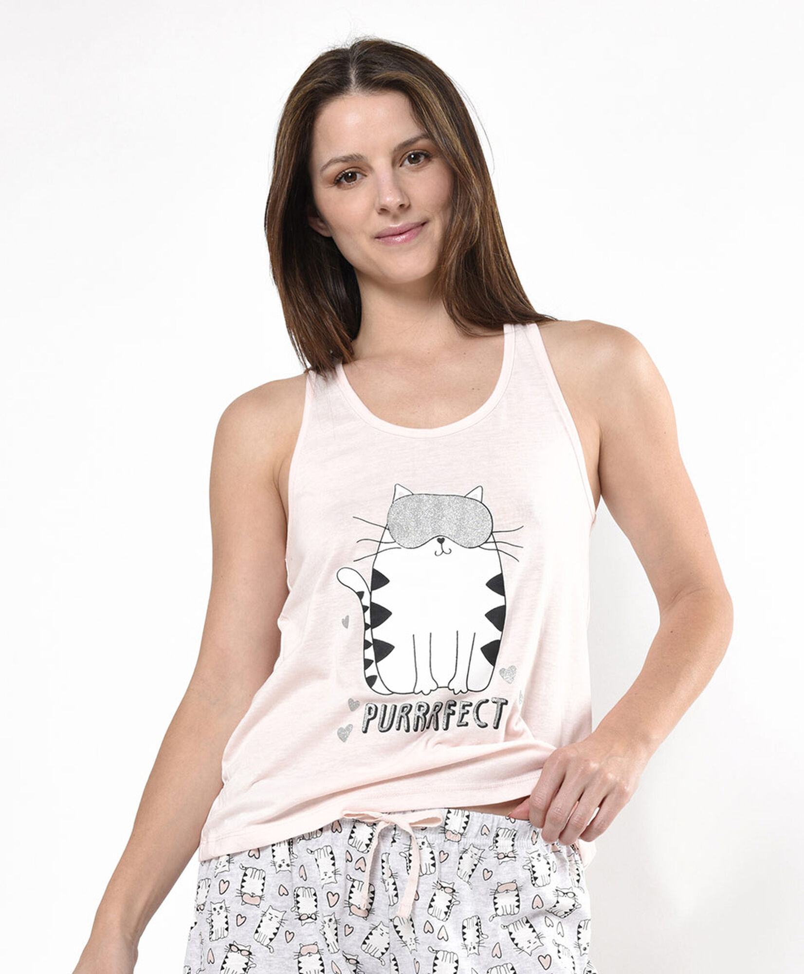 Pijama mujer gato antifaz 2 piezas Pijama mujer gato antifaz 2 piezas