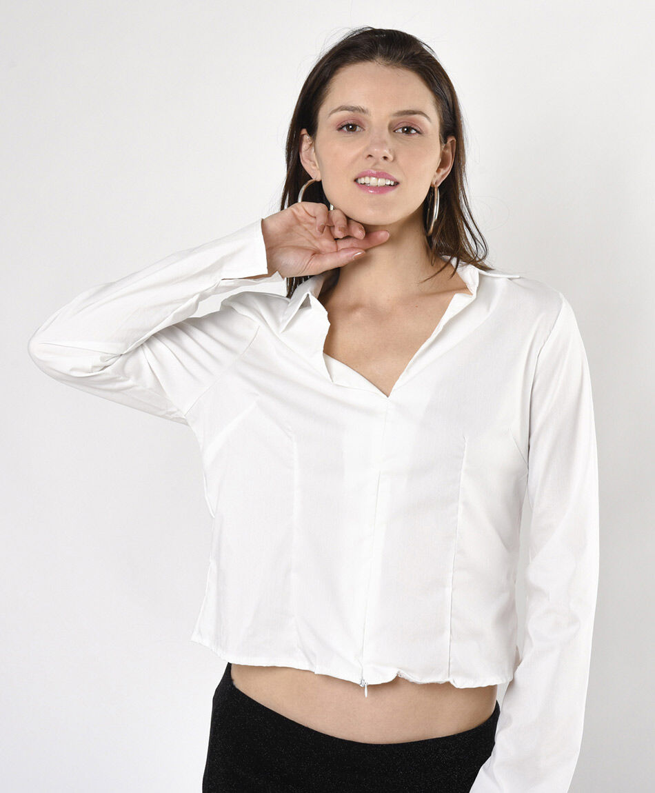 Blusa mujer cierre crop