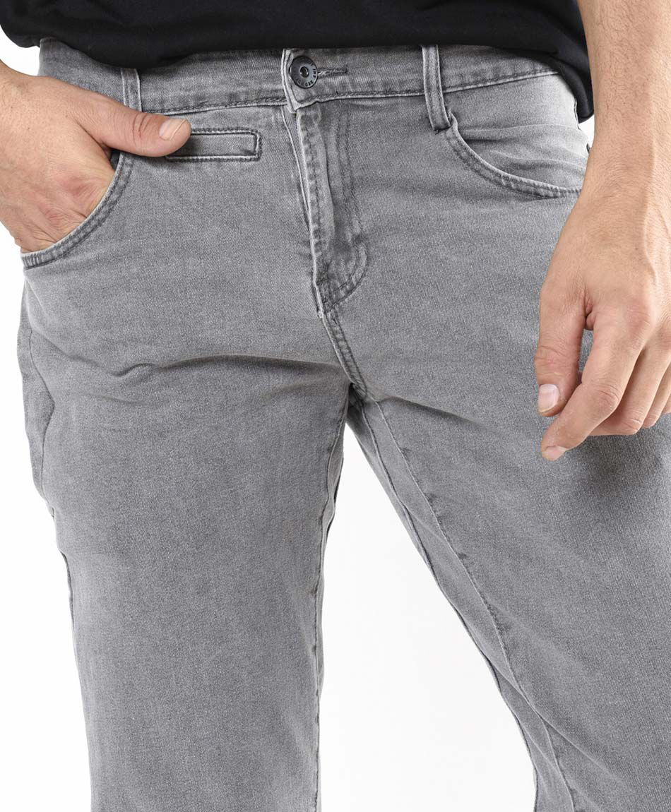 Jeans hombre bolsillos gris skinny fit