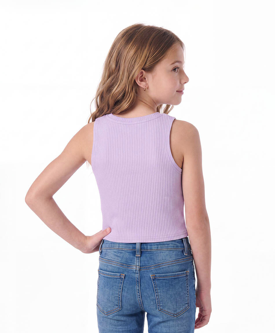 Polera ni&ntilde;a morada sin mangas