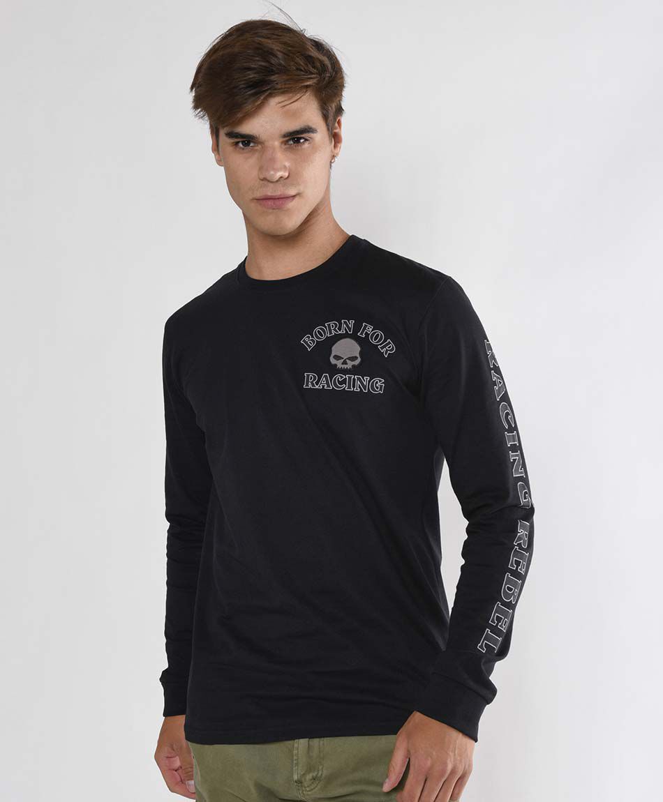 Polera hombre estampada doble