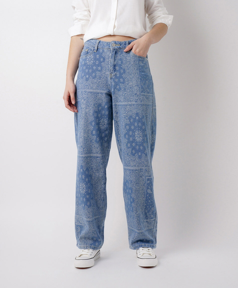 Jeans mujer wide leg estampados