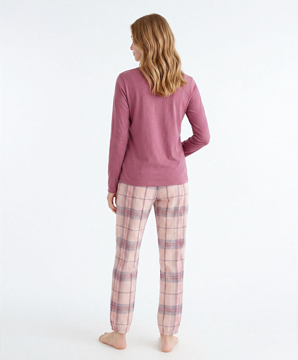 Pijama mujer pantal&oacute;n escoc&eacute;s