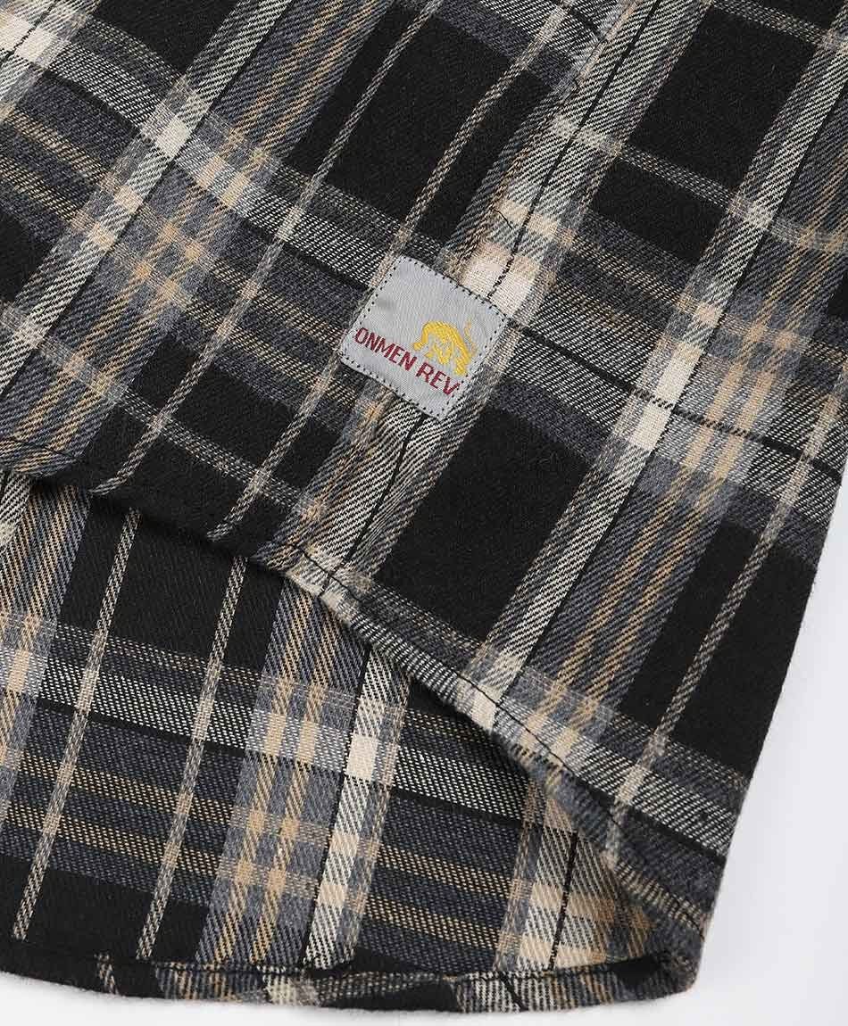 Camisa hombre franela black
